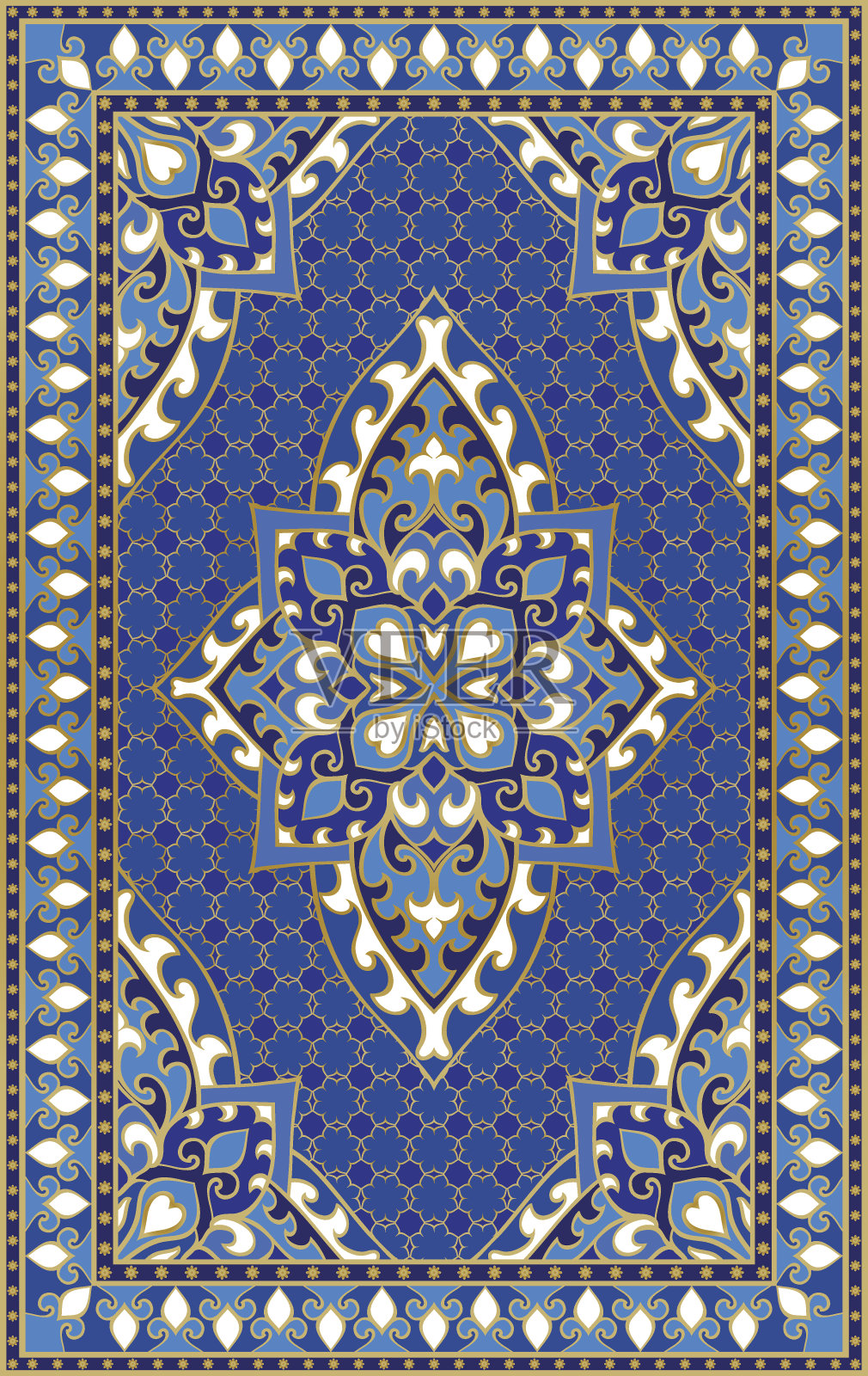 蓝色地毯模板。插画图片素材