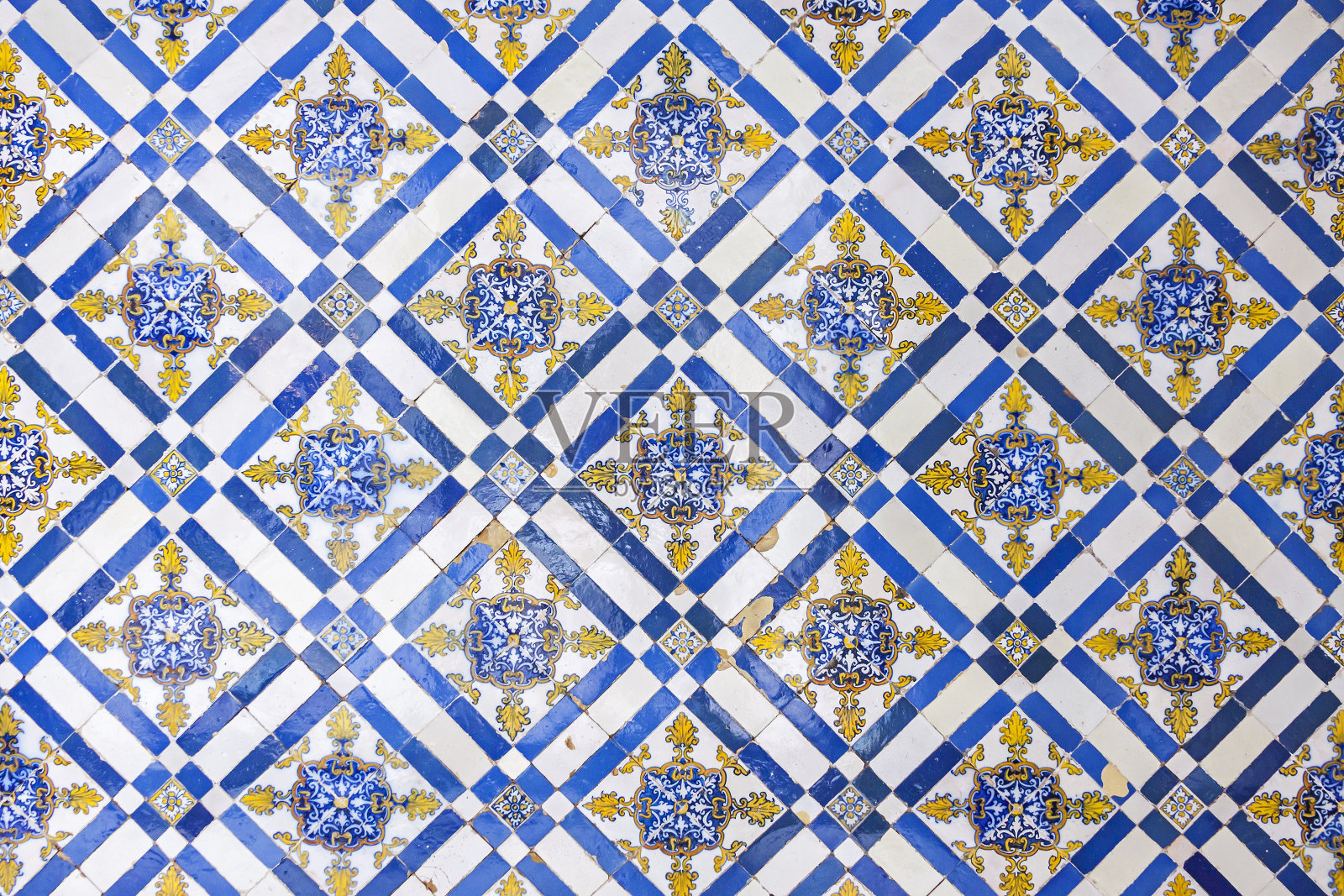 典型的葡萄牙老瓷砖(阿祖莱荷斯)插画图片素材