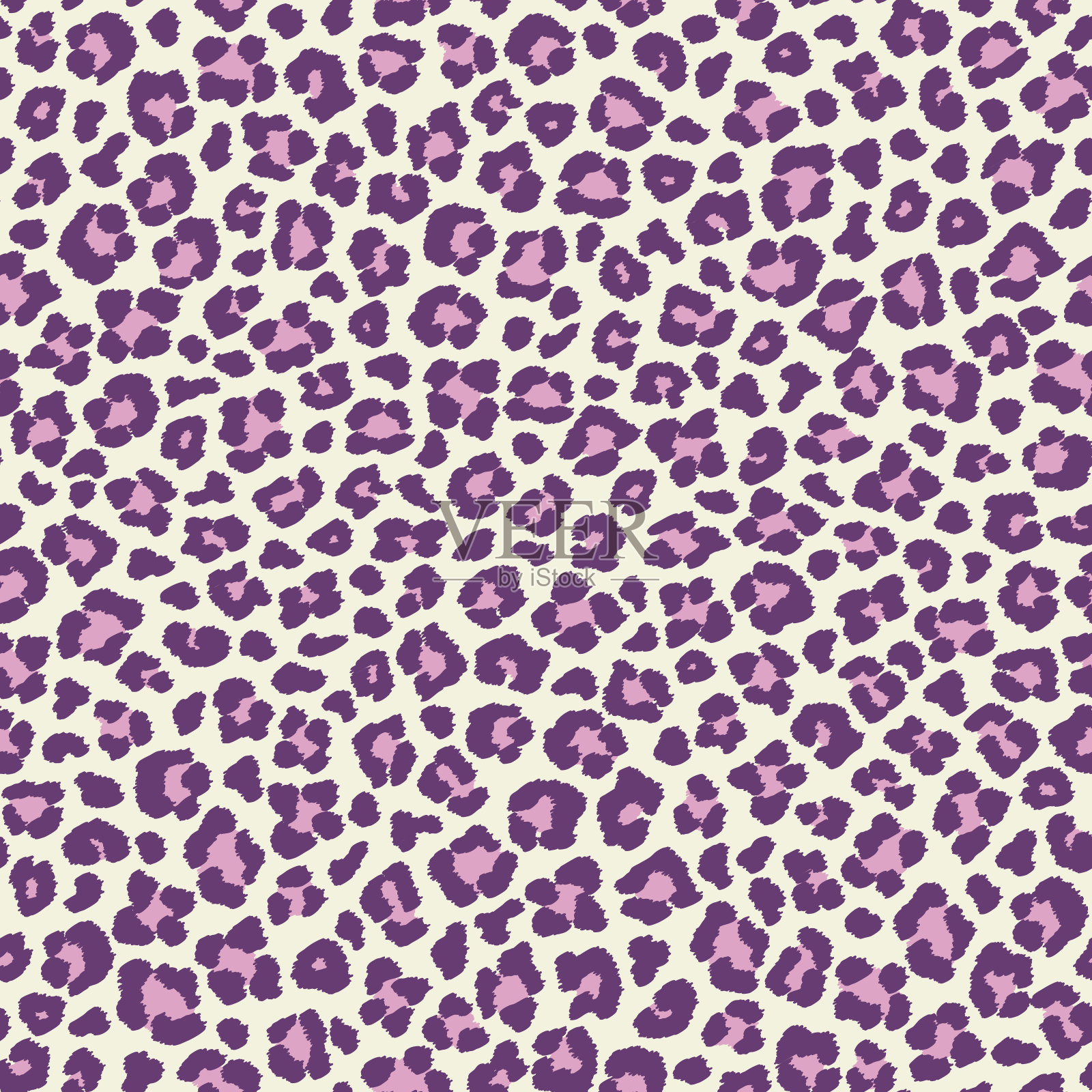 粉红紫色豹纹无缝图案，矢量插图插画图片素材