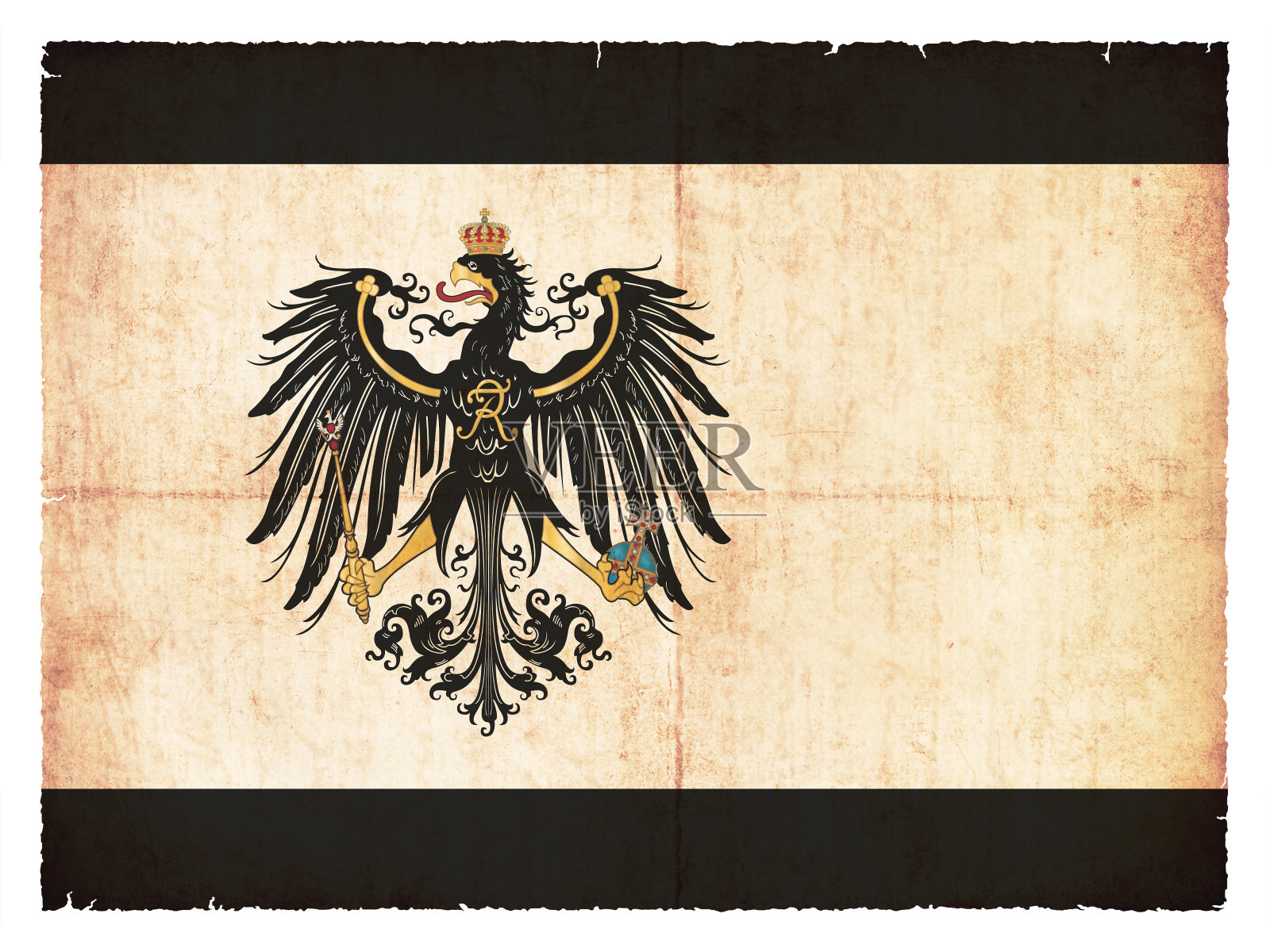普鲁士的Grunge旗(历史上，1892-1918年)照片摄影图片