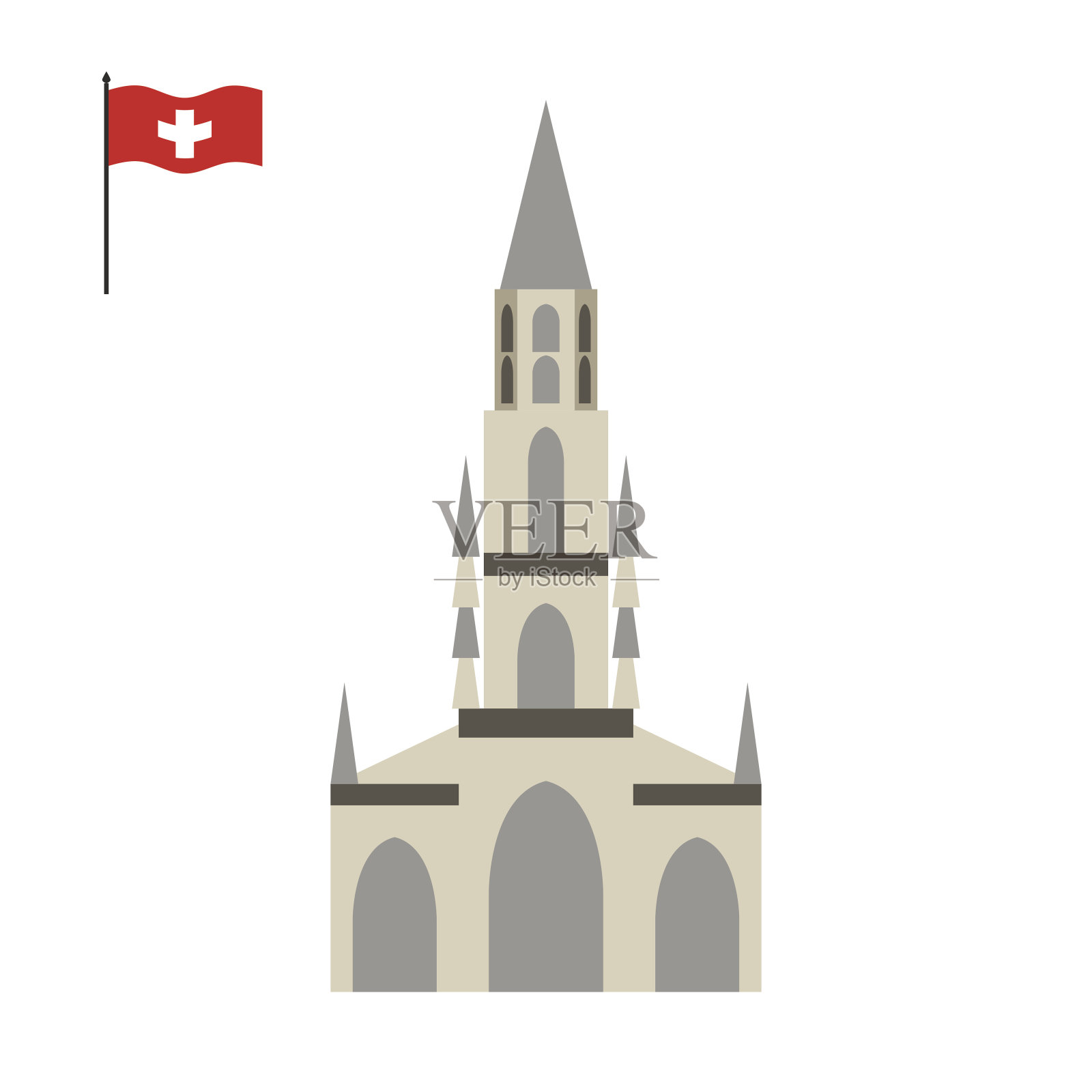 伯尔尼大教堂。瑞士的地标。架构attractio插画图片素材
