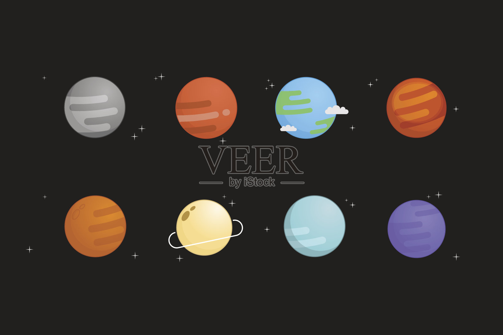 太阳系矢量图插画图片素材
