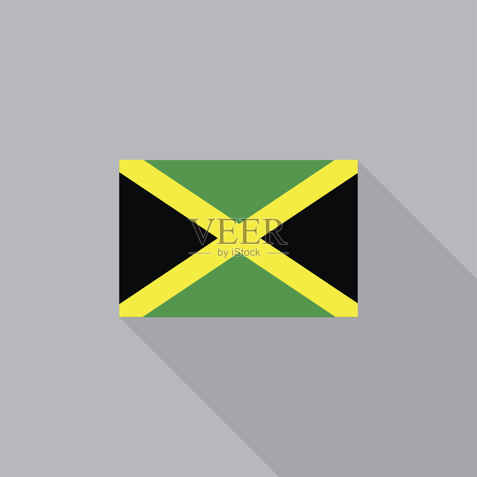 牙买加国旗平面设计矢量插图插画图片素材