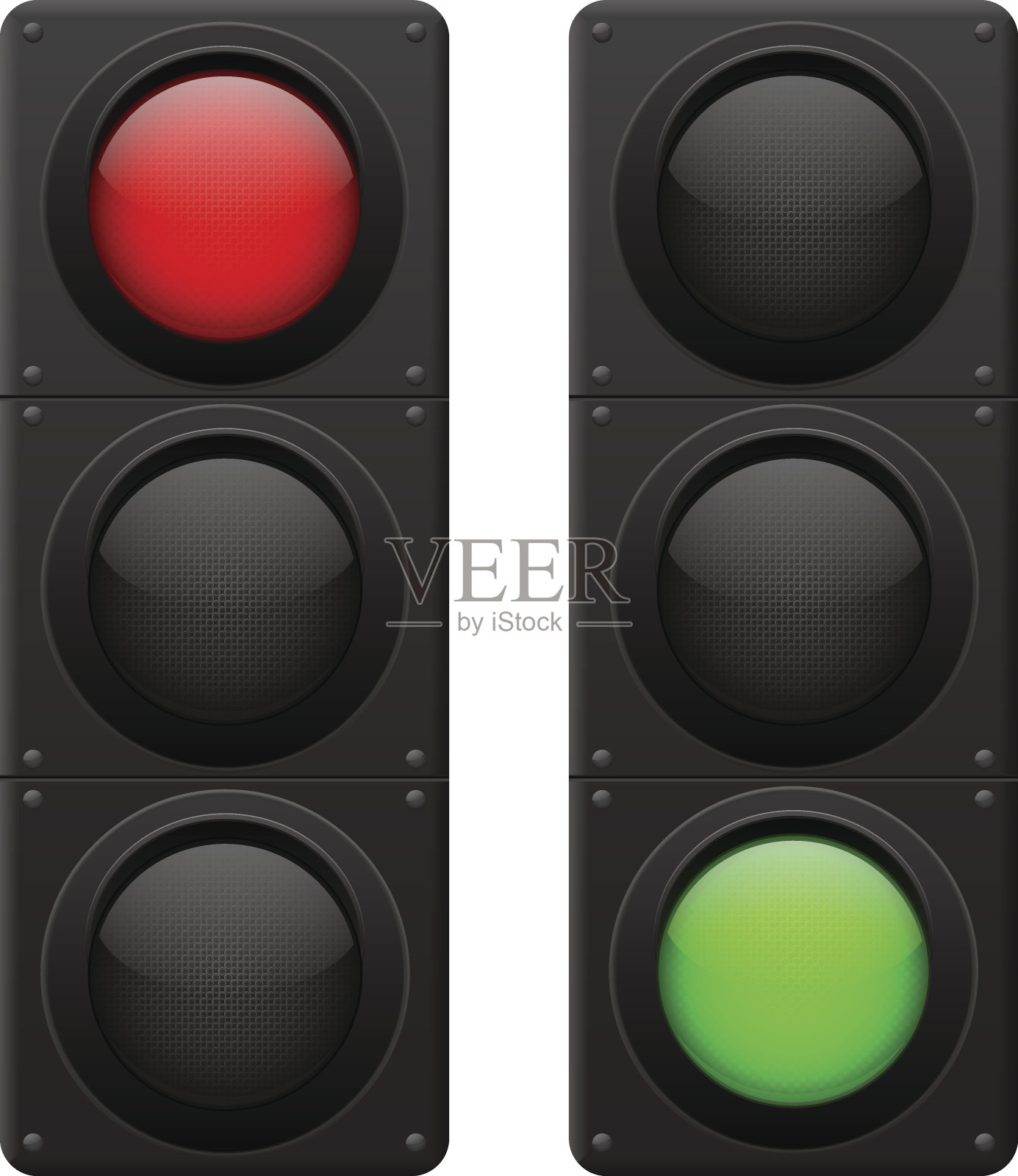红绿灯。红色和绿色插画图片素材