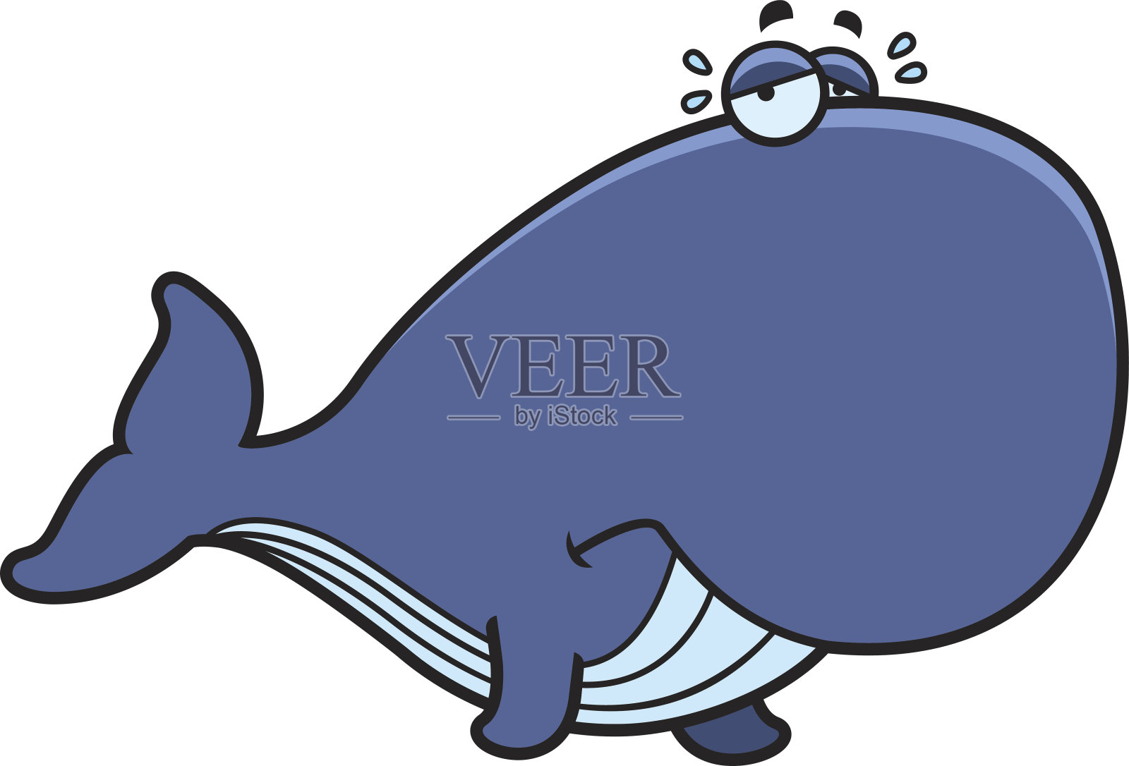 哭卡通鲸鱼设计元素图片