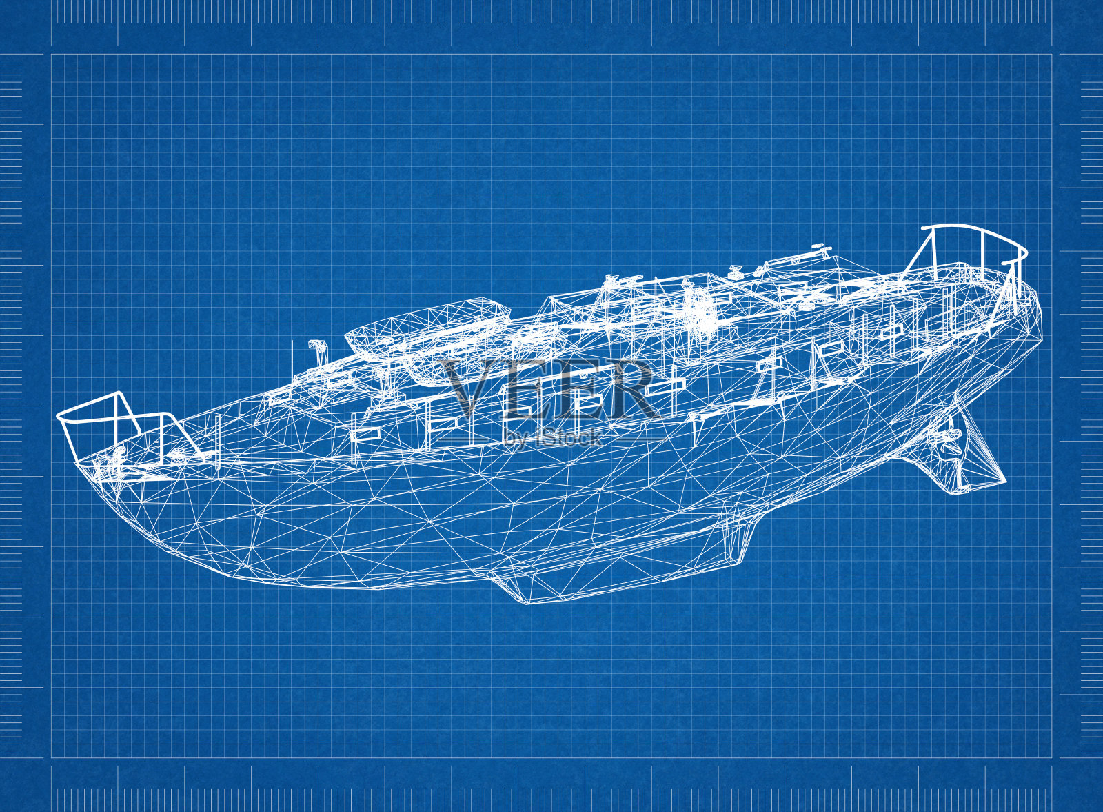 船蓝图- 3D视角照片摄影图片
