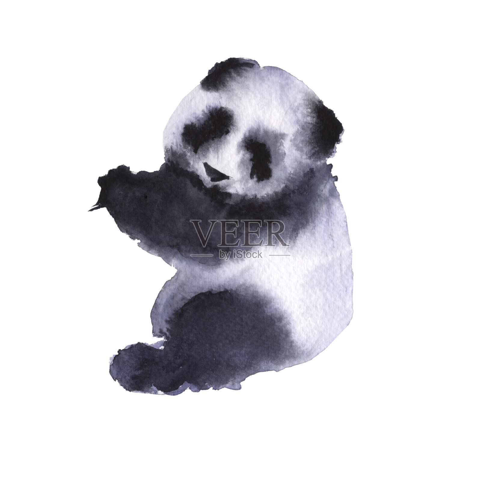 熊猫。孤立在白色背景上。设计元素图片