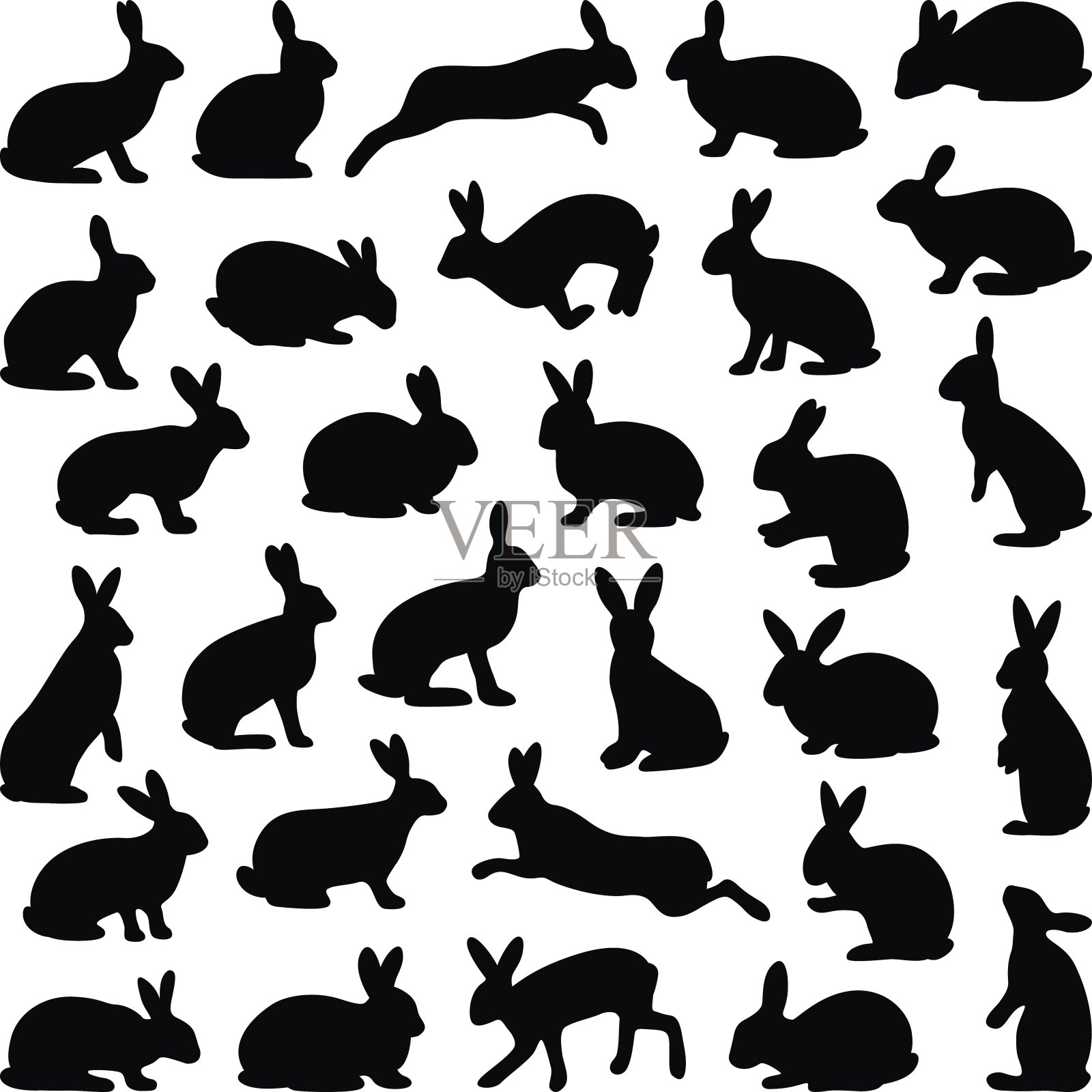 兔子和兔子插画图片素材