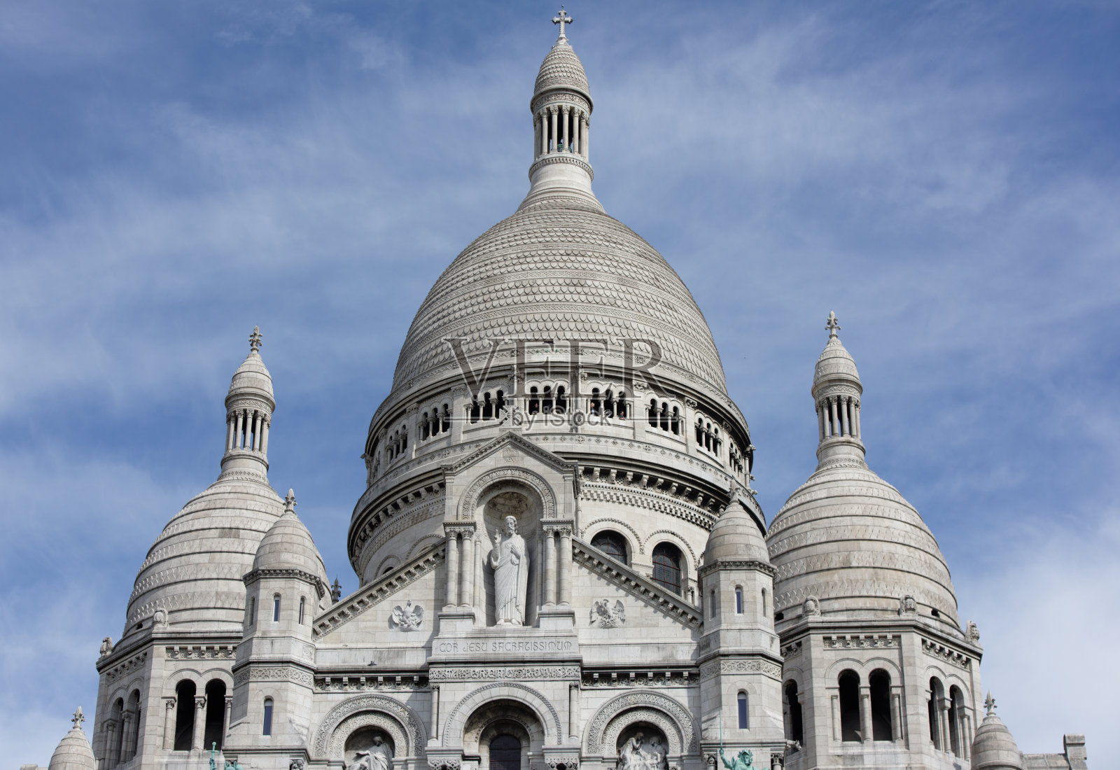 巴黎。蒙马特的圣心大教堂。完成细节照片摄影图片