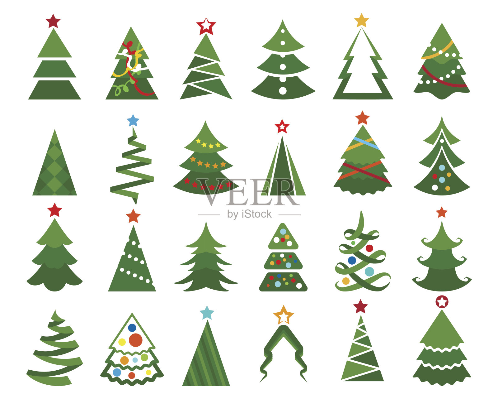 圣诞树颜色套装插画图片素材