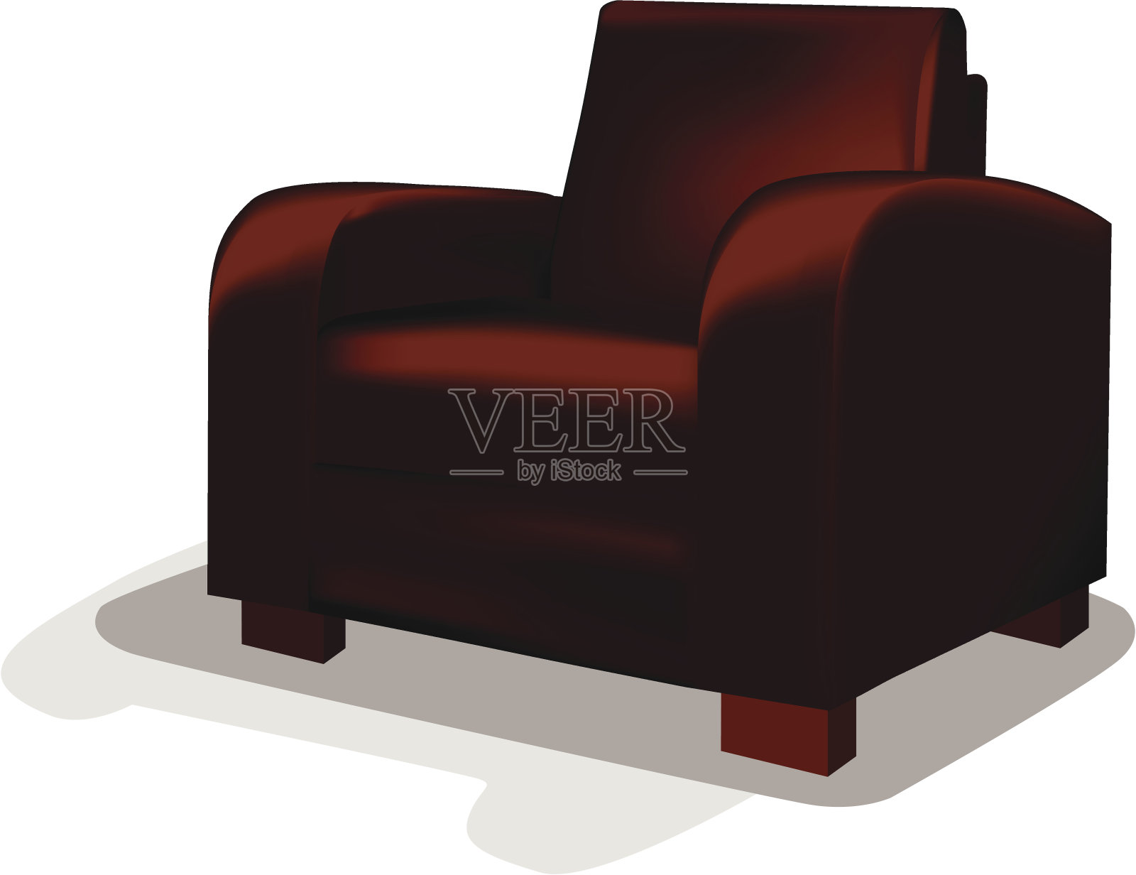 Vector红色皮革浴缸椅子设计元素图片