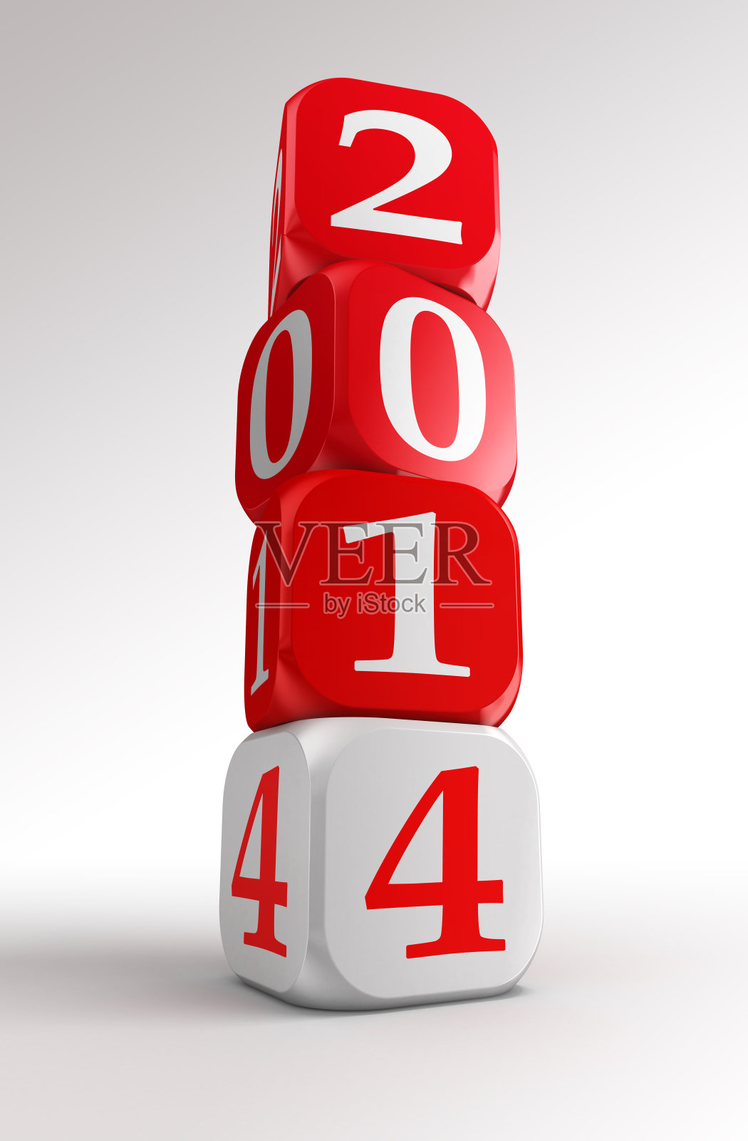 2014年新年3d红白盒子塔照片摄影图片