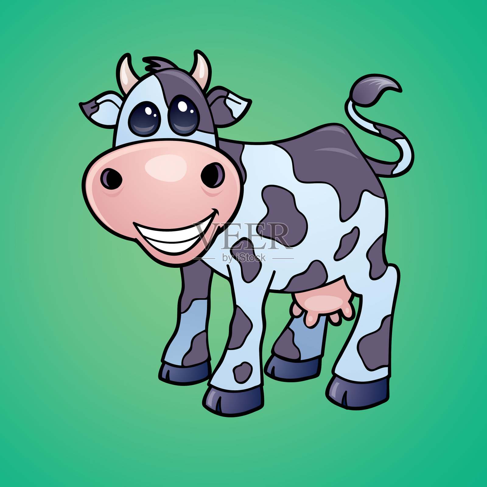 快乐的牛插画图片素材