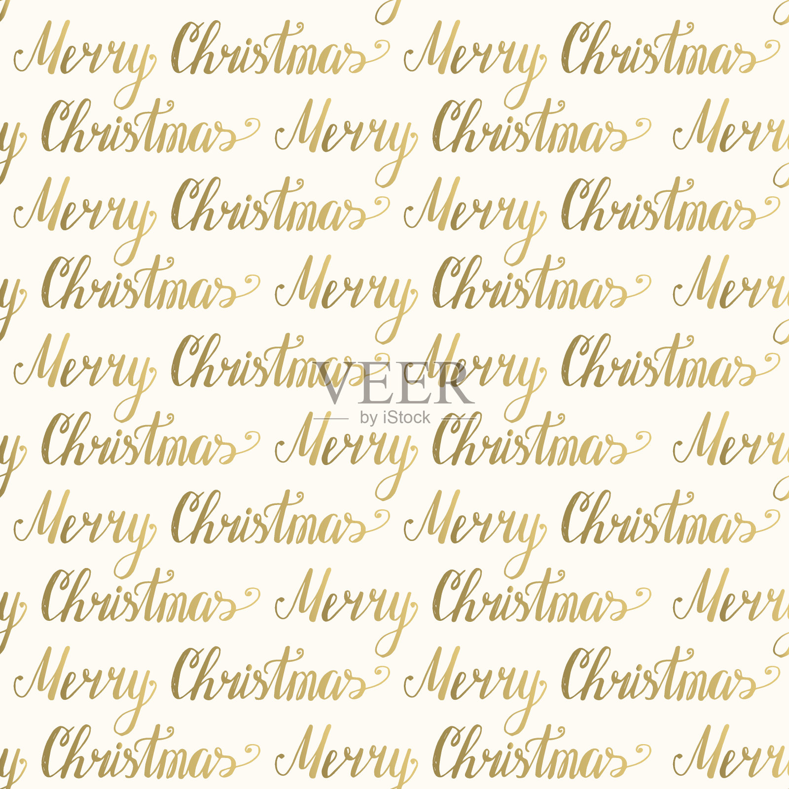 圣诞快乐，金色图案。手绘字体。红色和白色矢量插图。插画图片素材