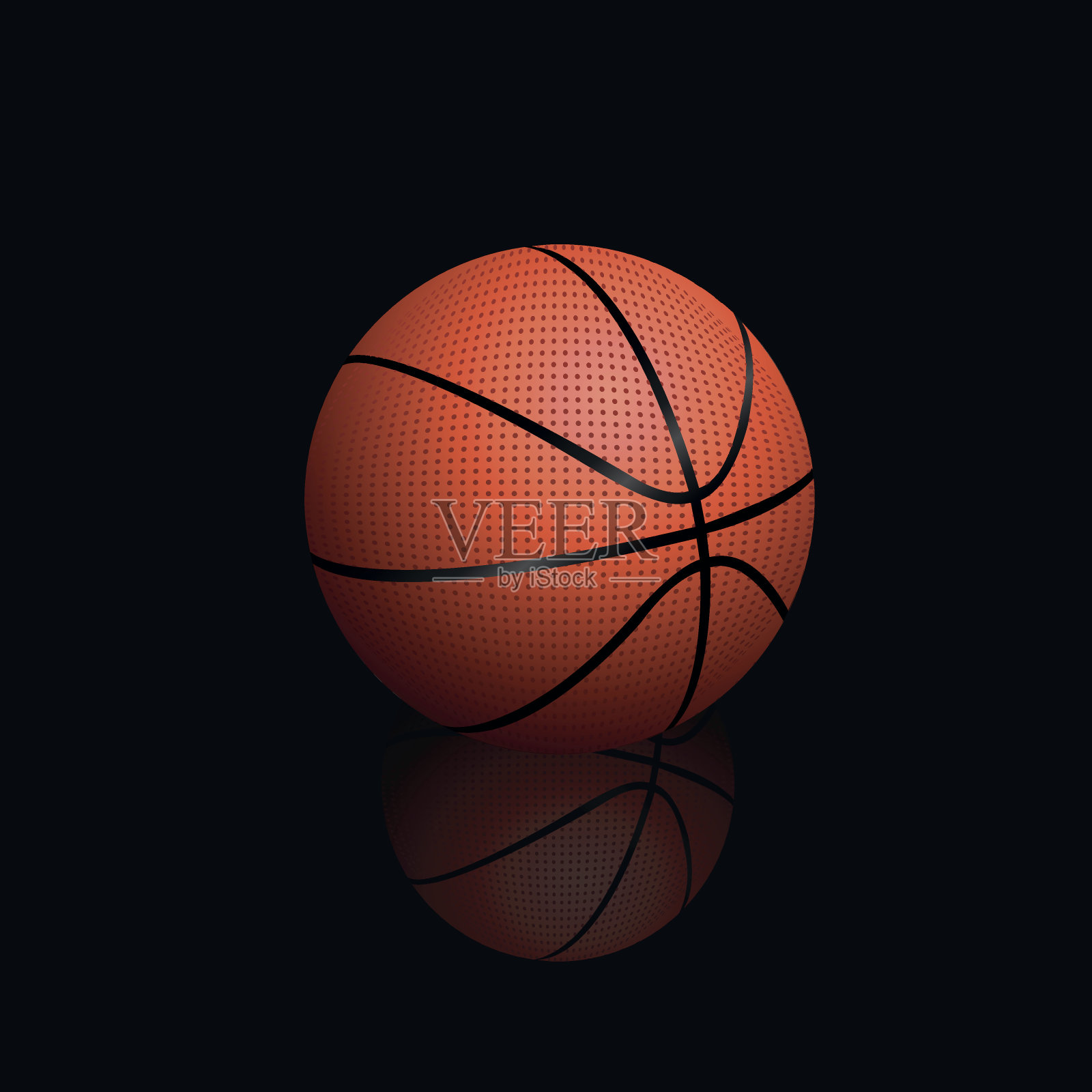 篮球孤立的黑色背景插画图片素材