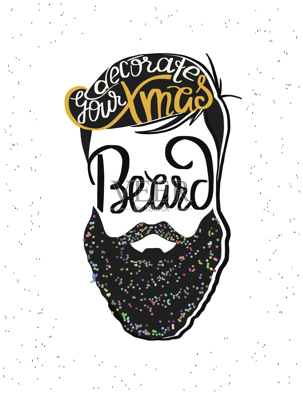 装饰您的圣诞胡子模板设计插画图片素材