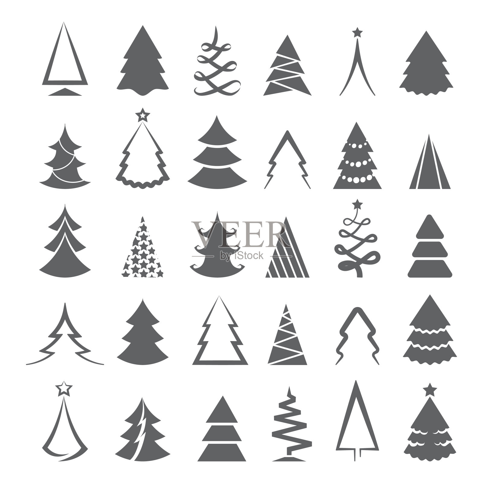 简单的圣诞树图标图标素材