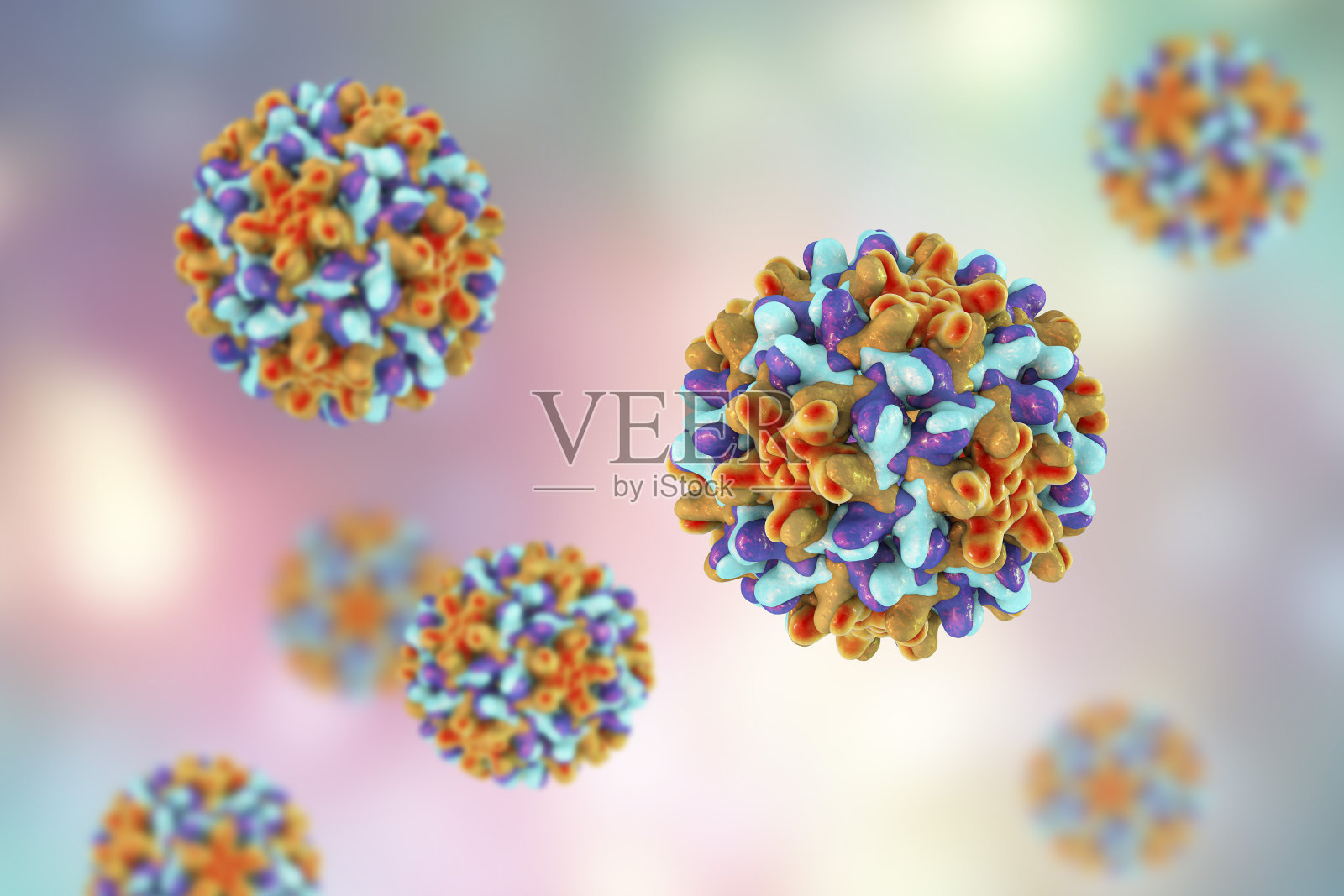 彩色背景上的乙型肝炎病毒照片摄影图片