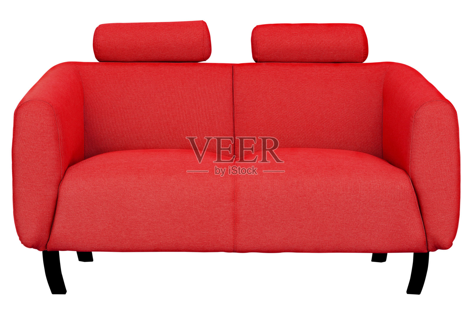 红色双座沙发孤立在白色背景插画图片素材