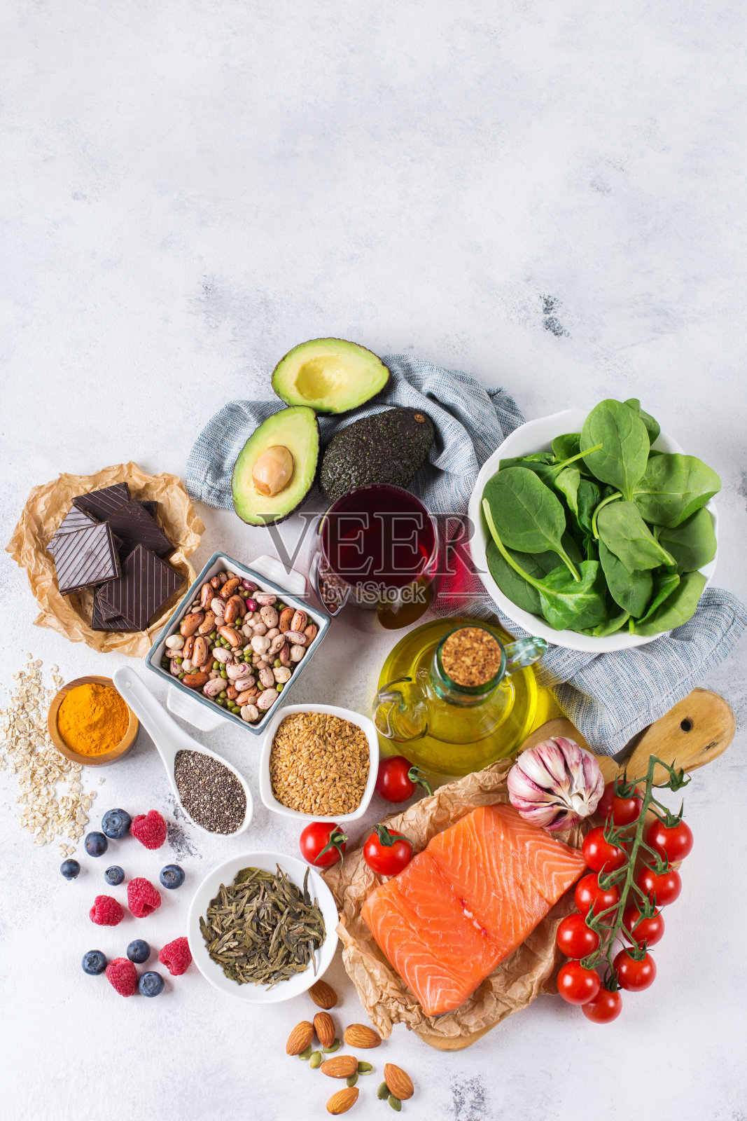 低胆固醇健康食品的分类照片摄影图片