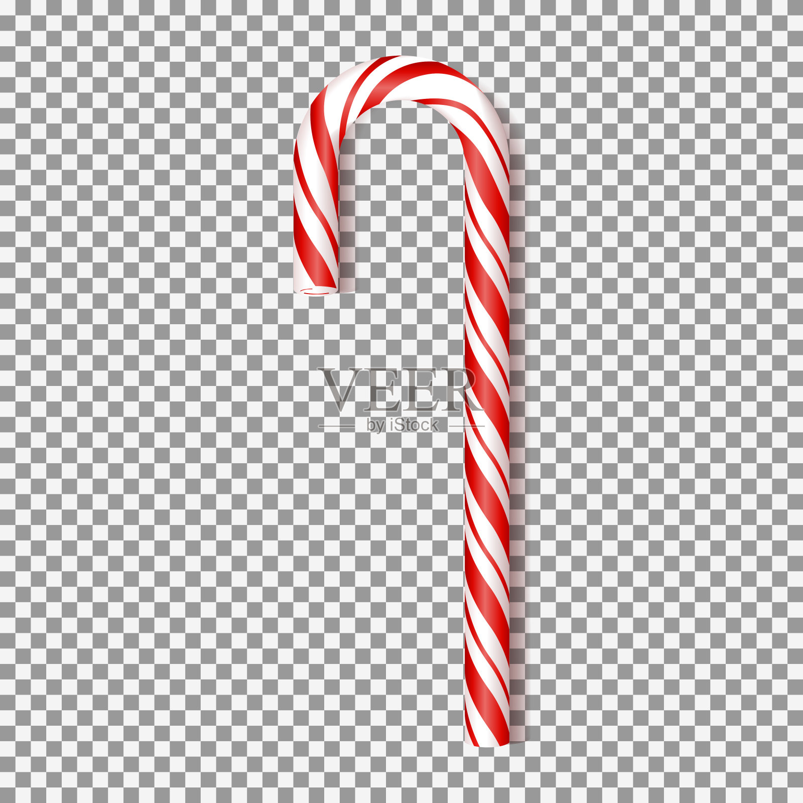 真实的圣诞糖果孤立在透明的背景插画图片素材