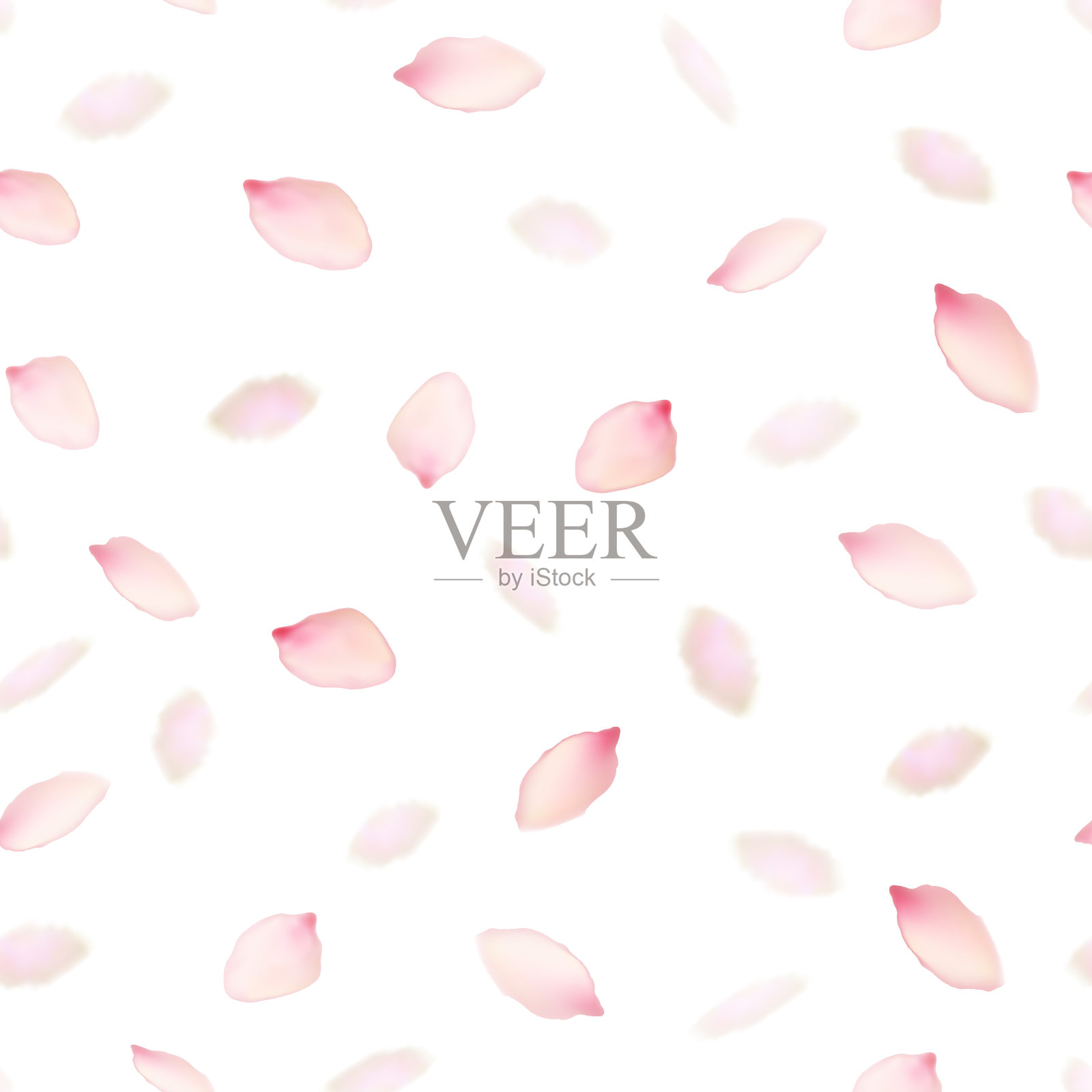 花粉红花瓣背景图案上有白色。向量设计元素图片