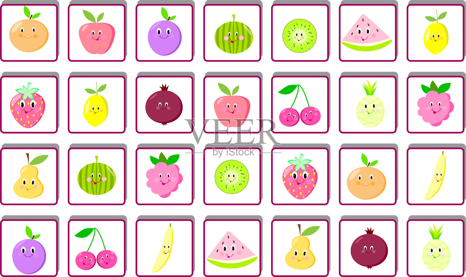 儿童益智游戏找到两个相同的水果图标素材
