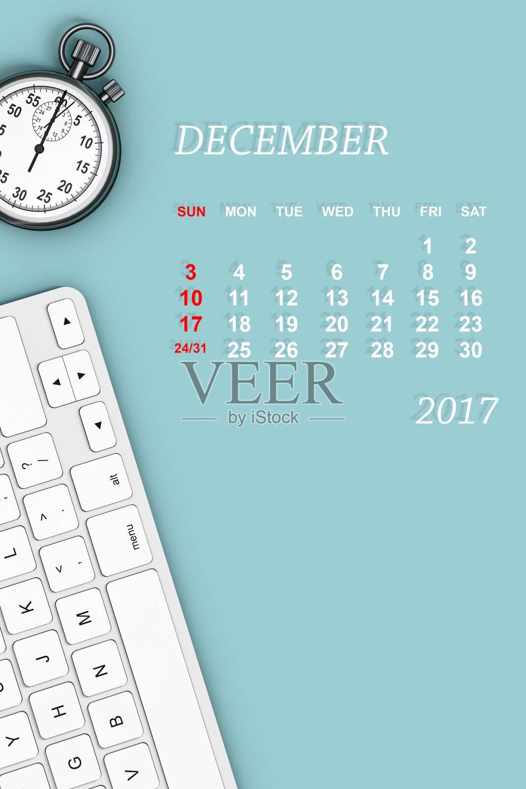 2017年的日历。12月日历。三维渲染照片摄影图片