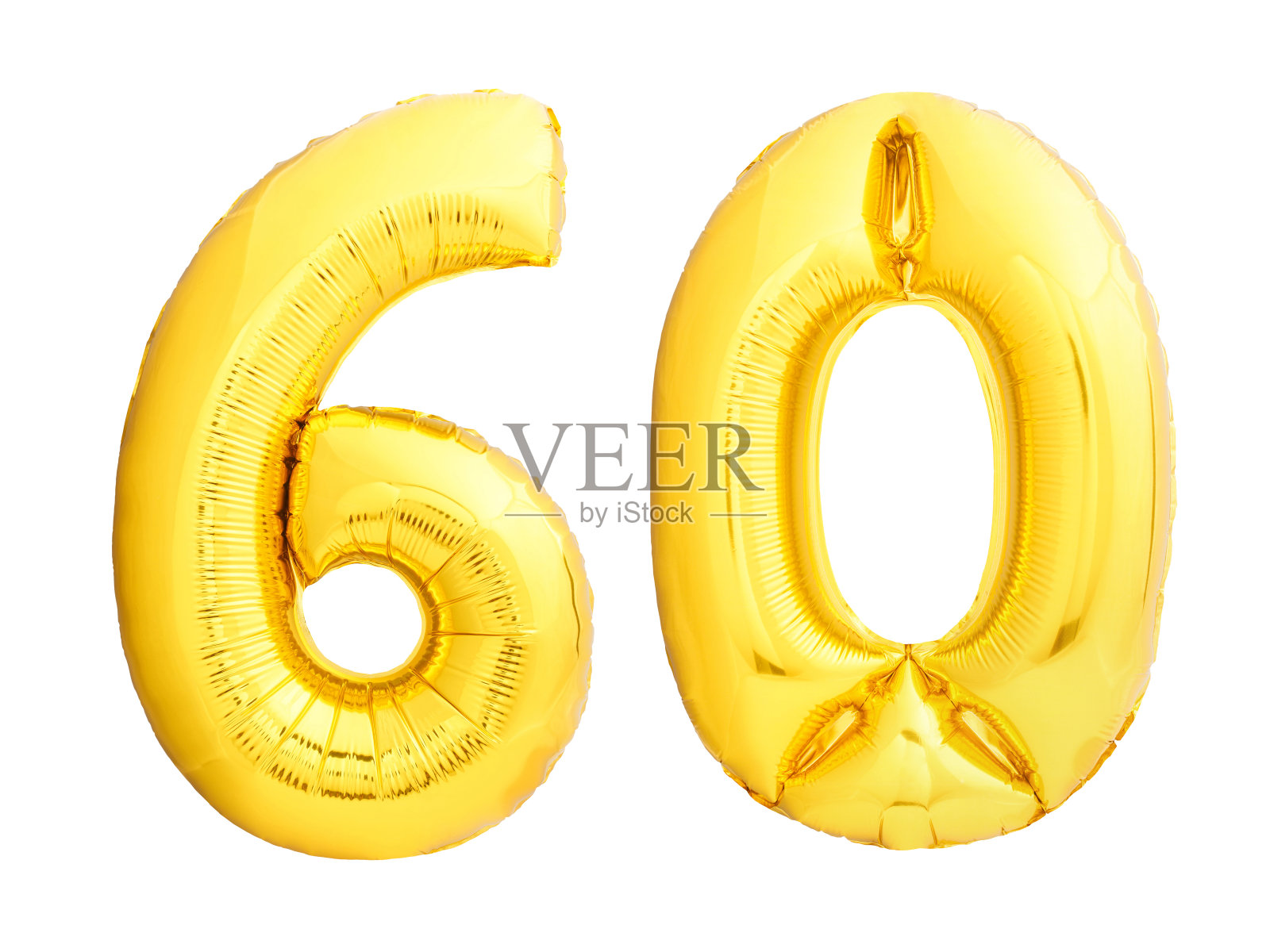 黄金数字60 60充气气球照片摄影图片