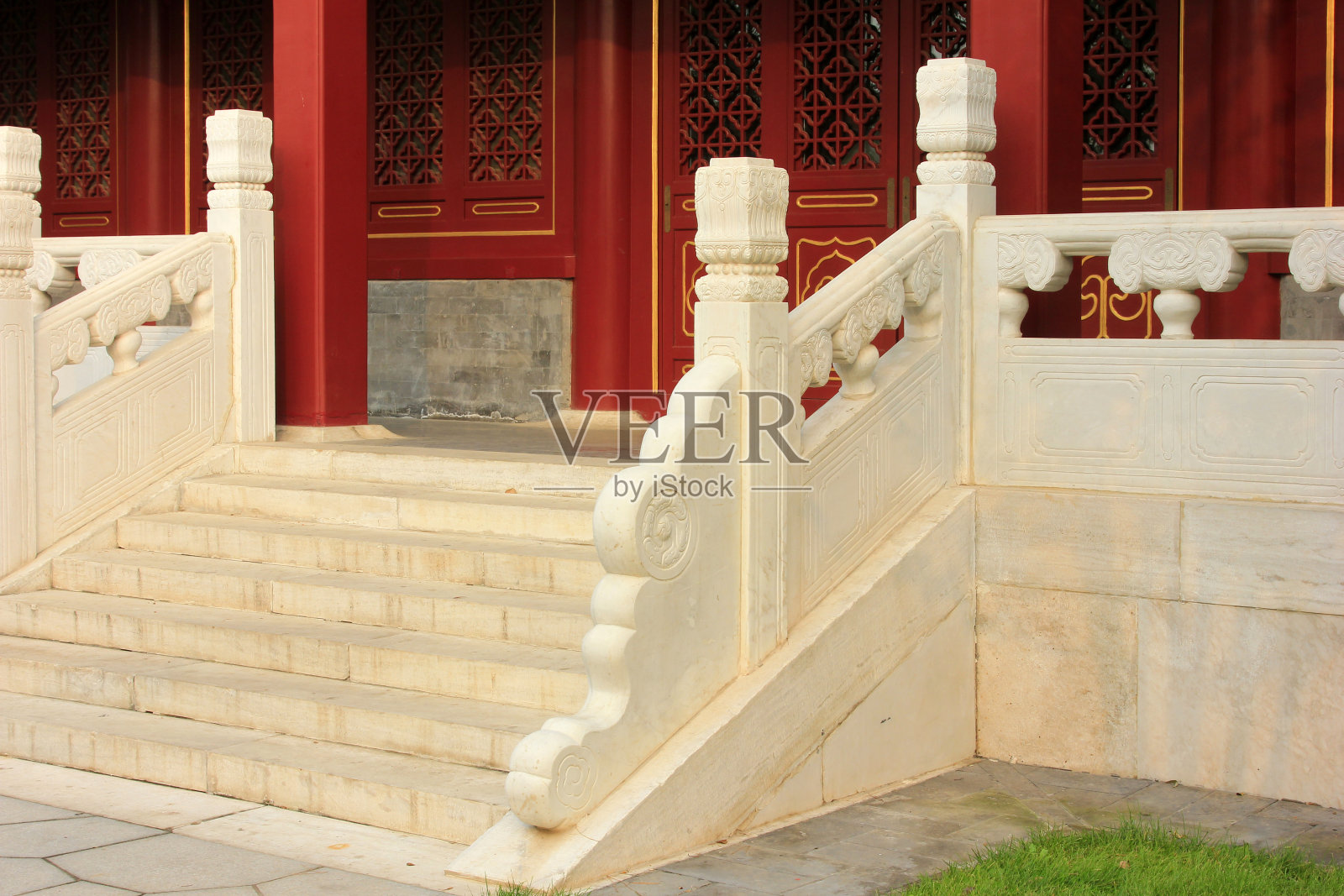 中式大理石雕刻栏杆，特写照片照片摄影图片