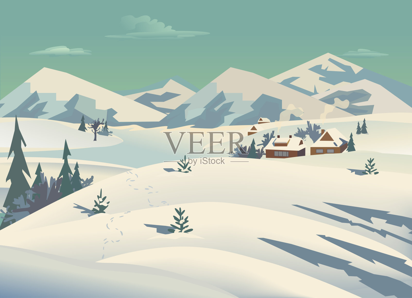 冬季景观的概念插画图片素材