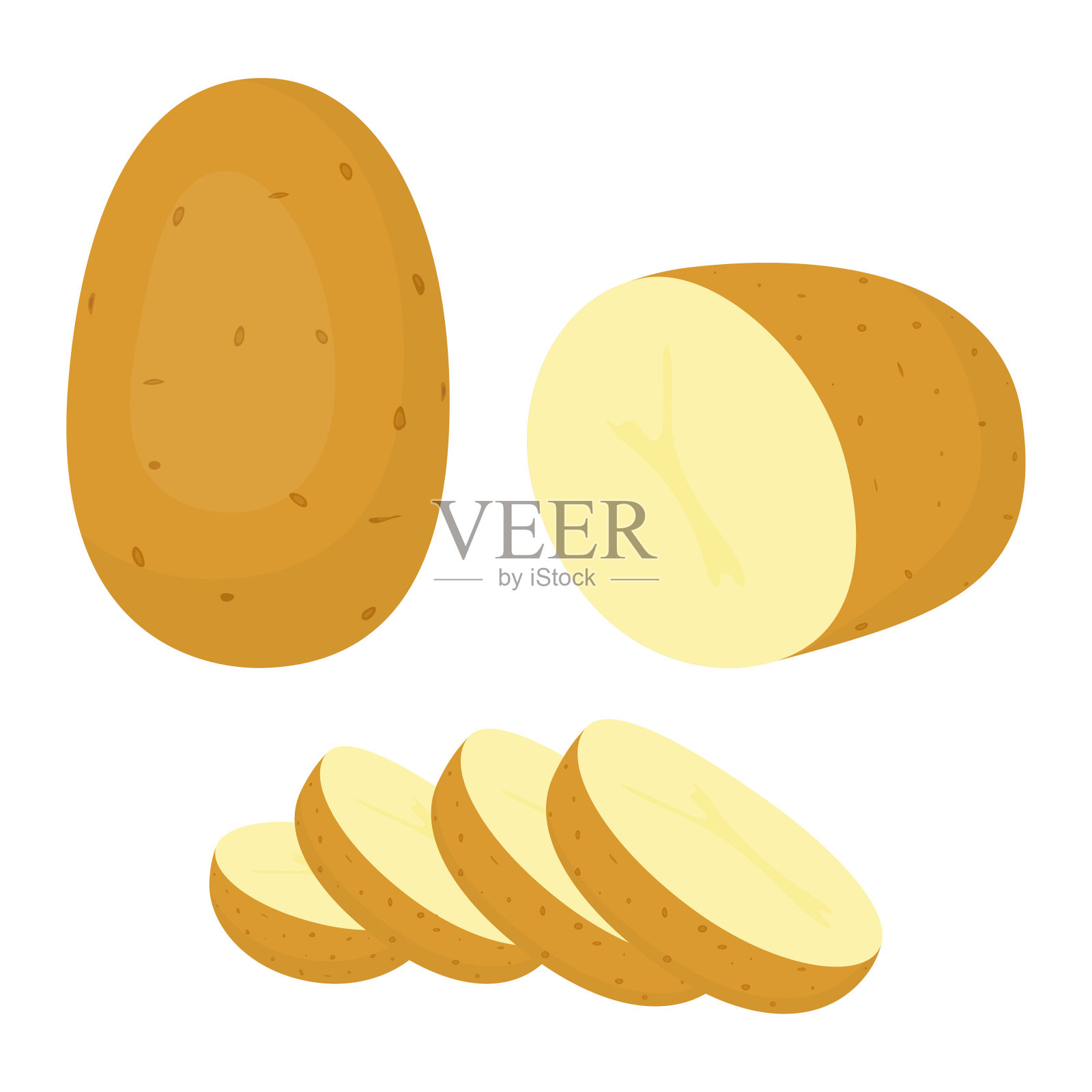 土豆孤立在白色背景上设计元素图片