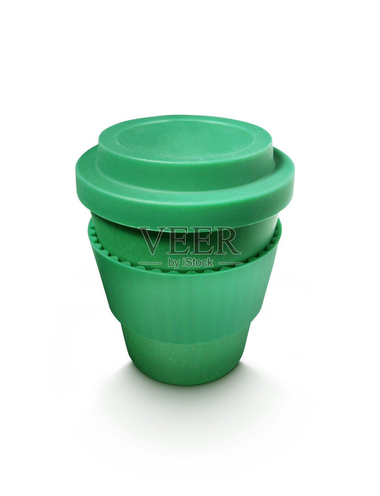 可重复使用的绿色生态咖啡杯照片摄影图片