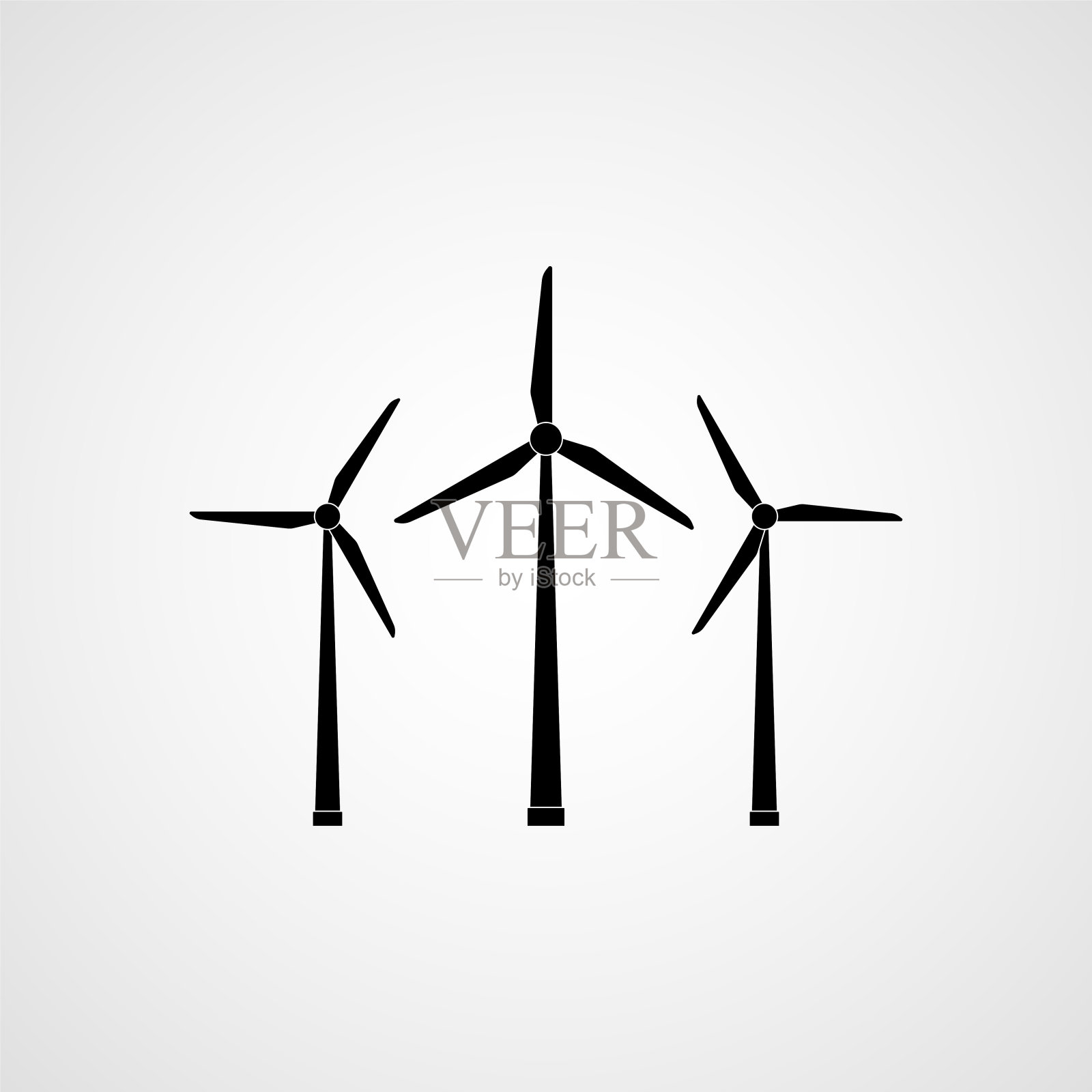 生态能源。风力涡轮机。矢量图设计元素图片
