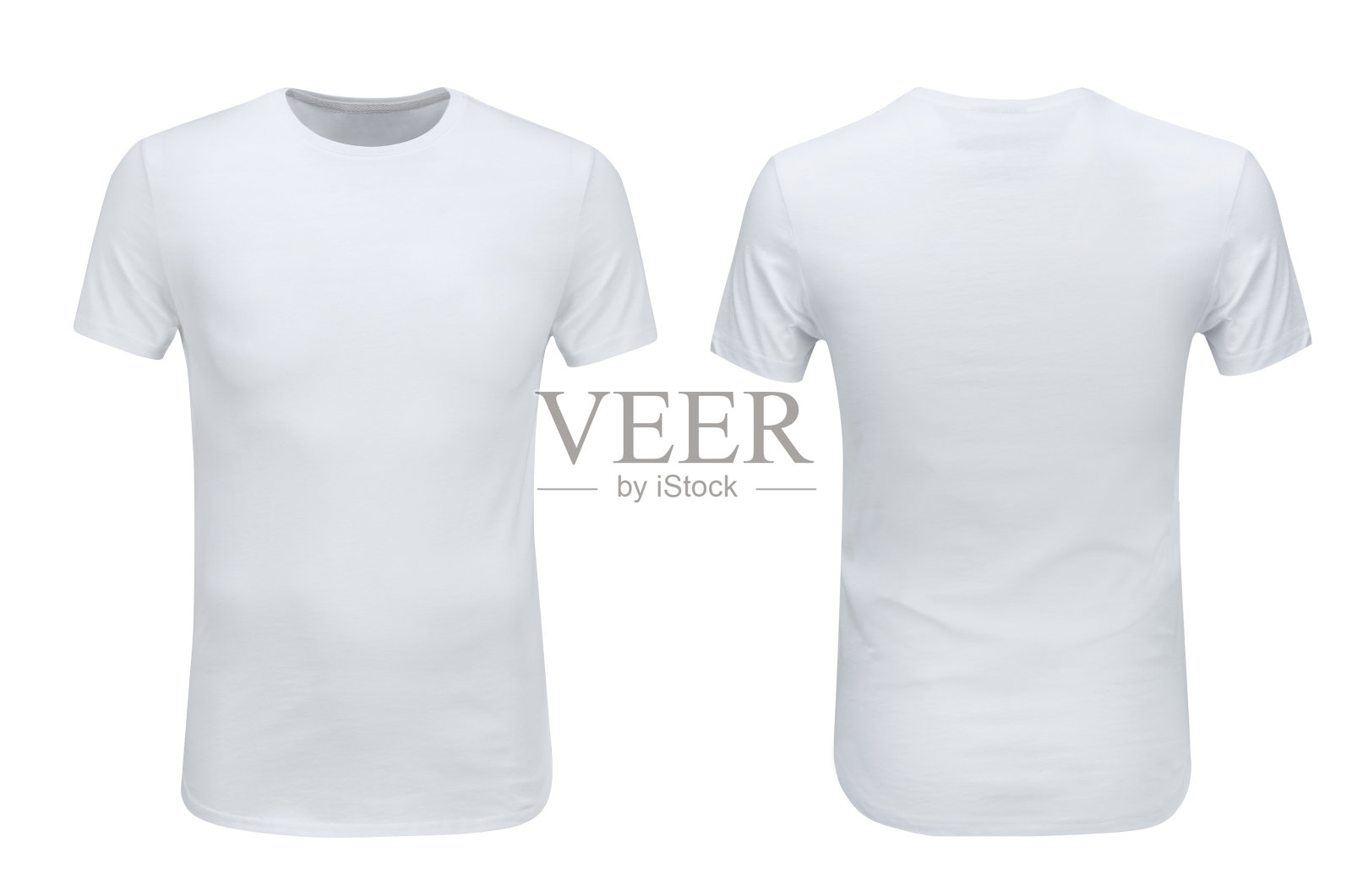白色t恤的正面和背面的观点在白色的背景照片摄影图片