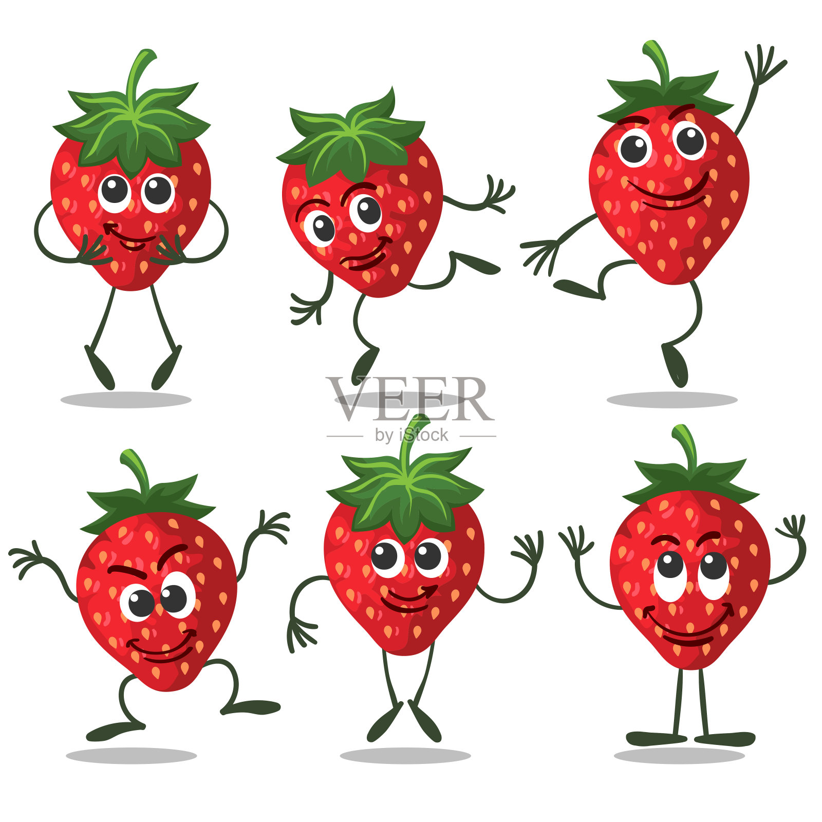 草莓水果字符集设计元素图片