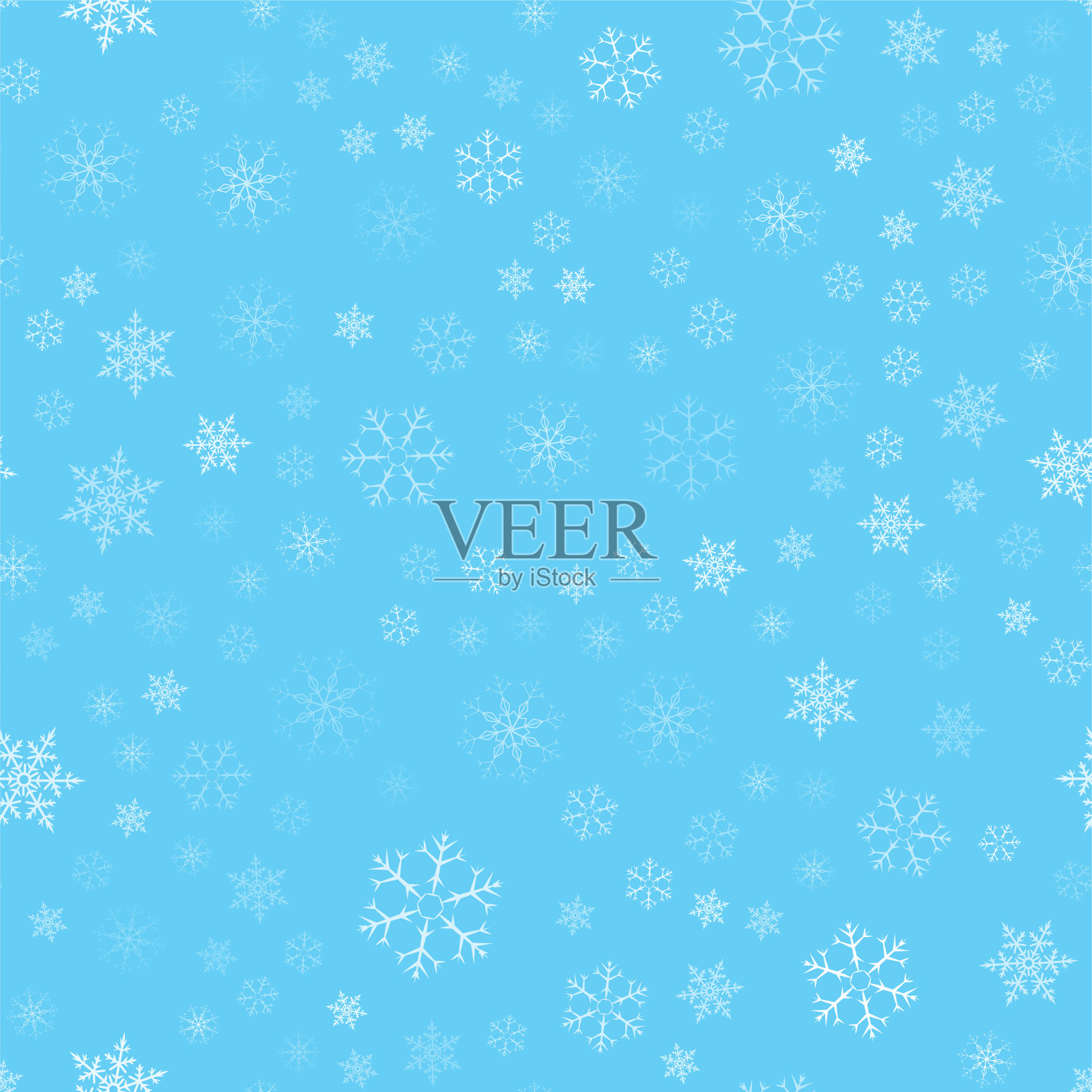 圣诞节抽象背景从白色雪花上的蓝色。无缝图案设计为卡片、海报、拜年。插画图片素材