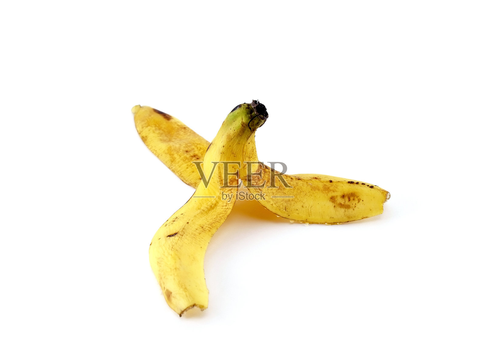 香蕉皮孤立在白色背景照片摄影图片