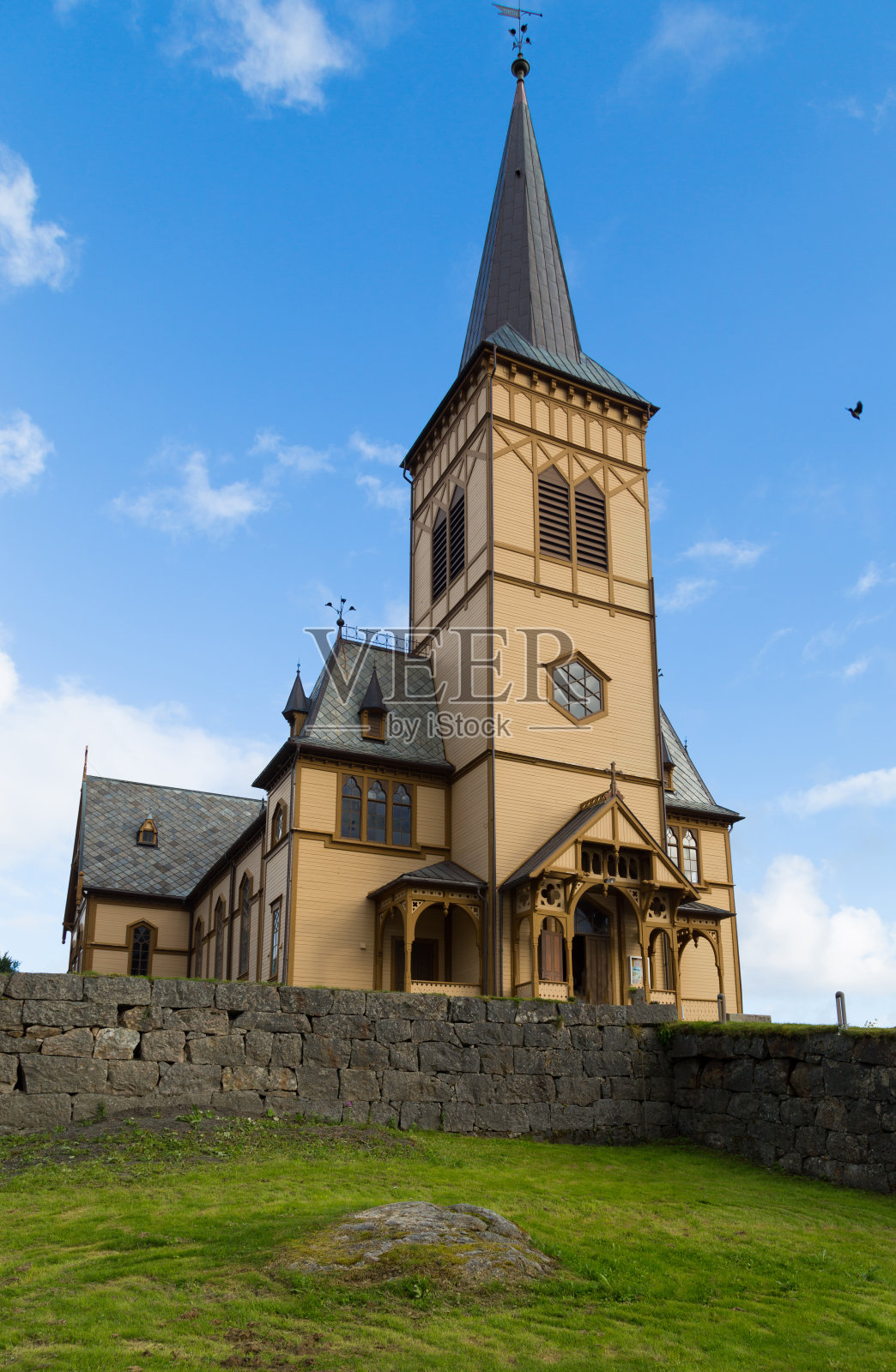 瓦根教堂洛弗滕大教堂照片摄影图片