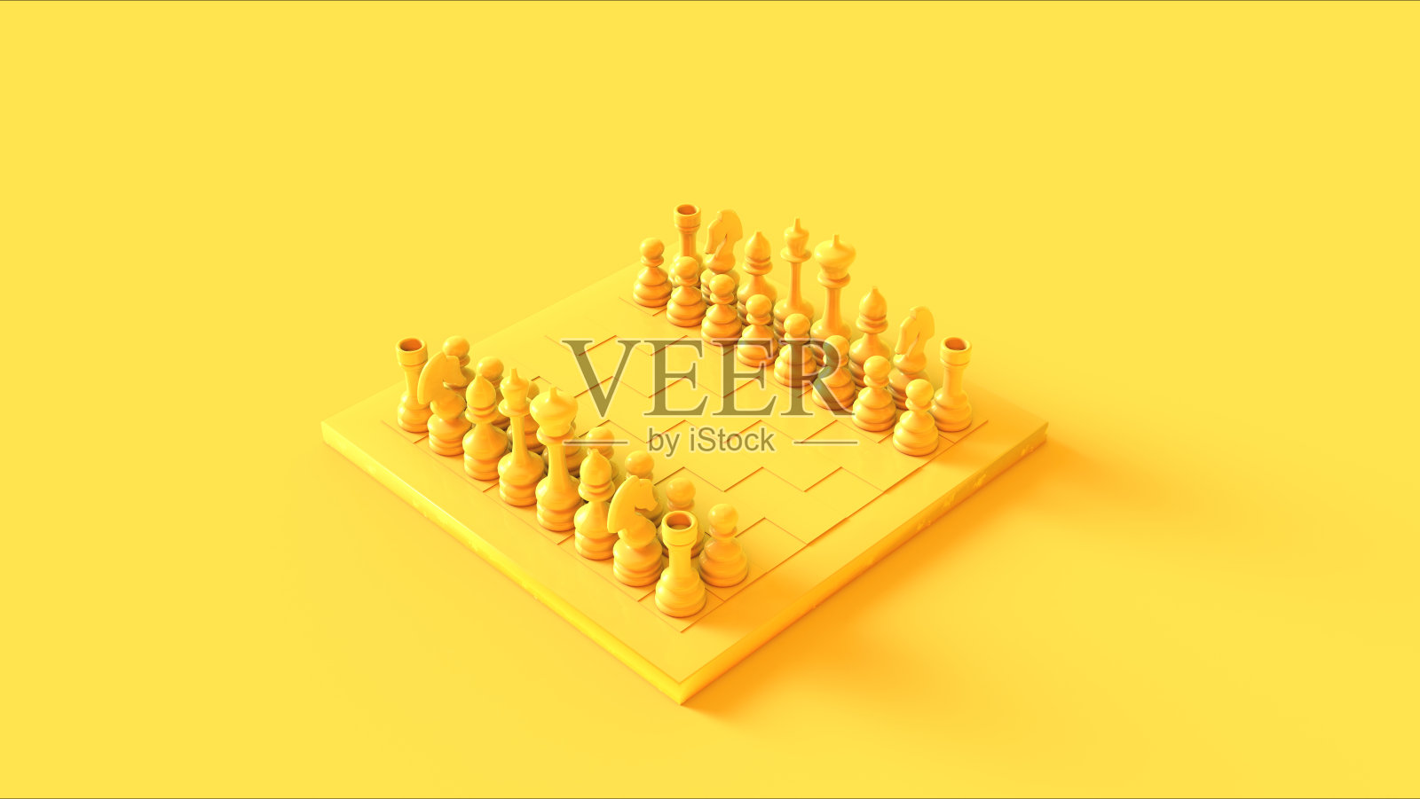 黄色棋盘和棋子插画图片素材