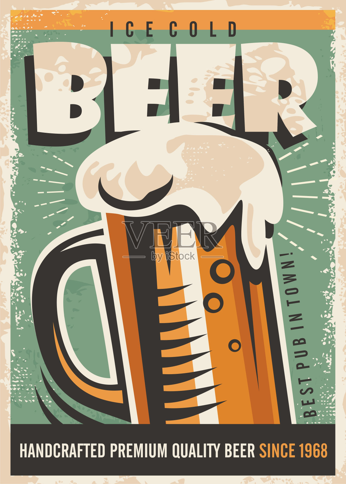 啤酒复古海报设计设计模板素材