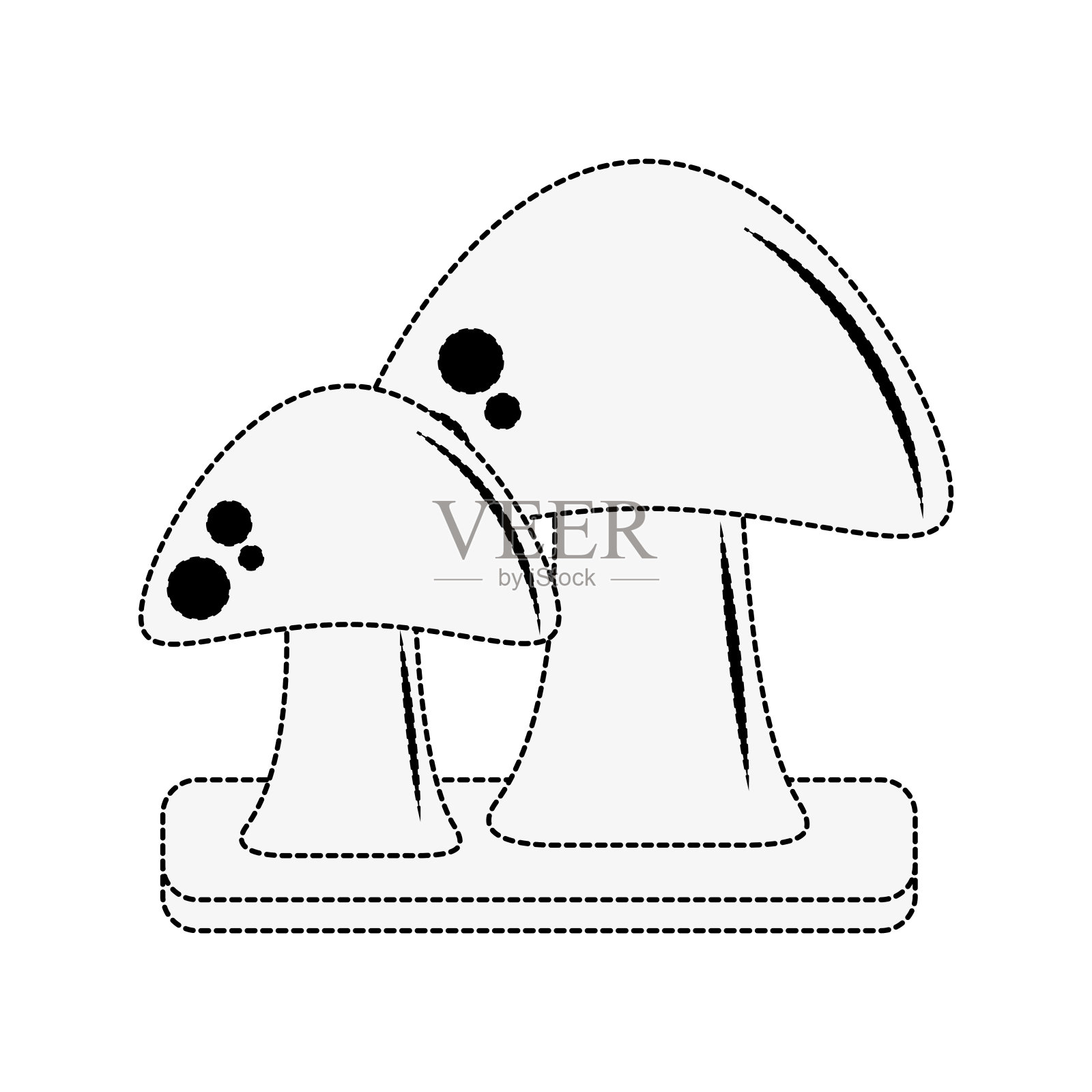 红色的真菌的象征插画图片素材