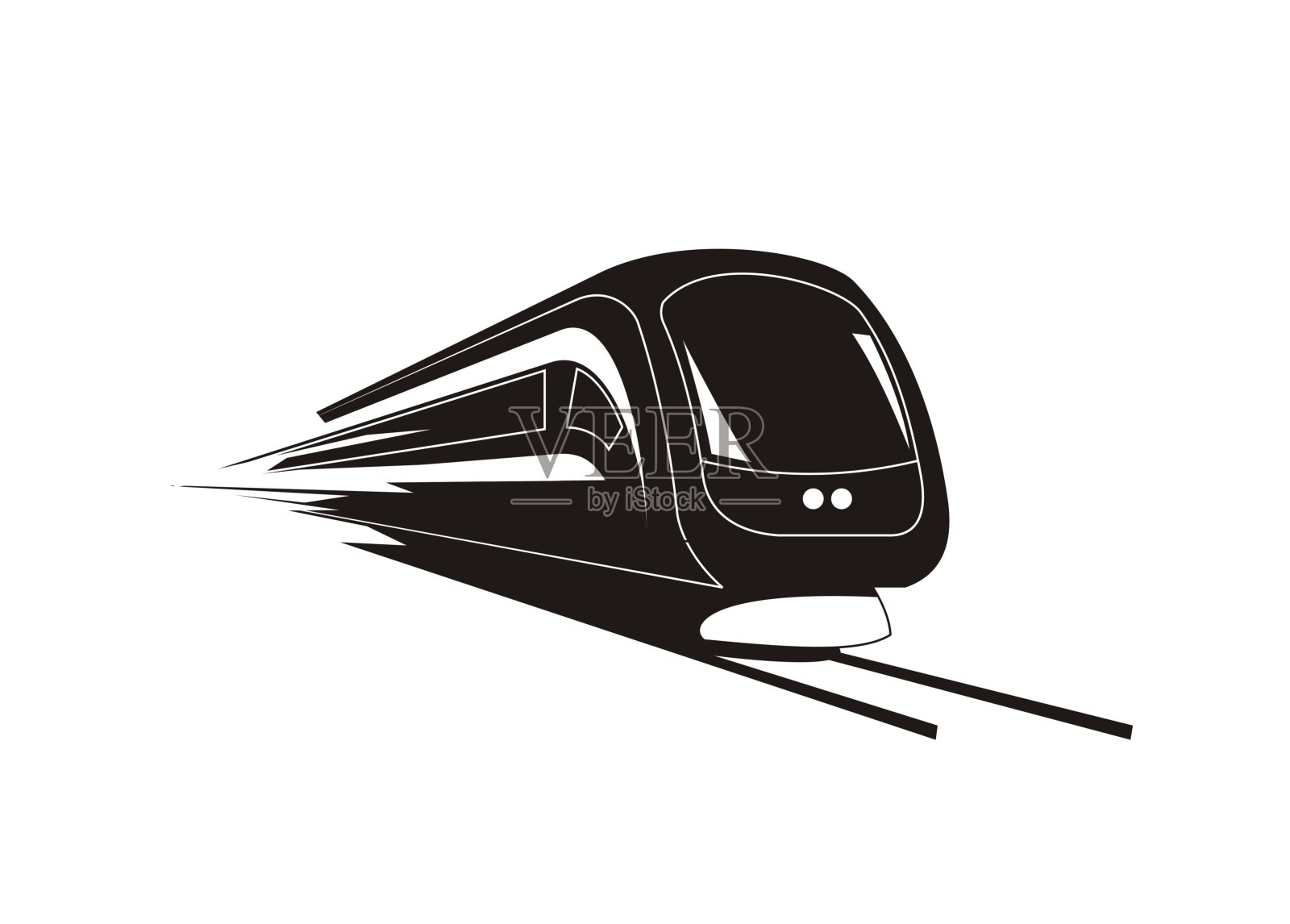 快速列车简单剪影图标/插图设计元素图片