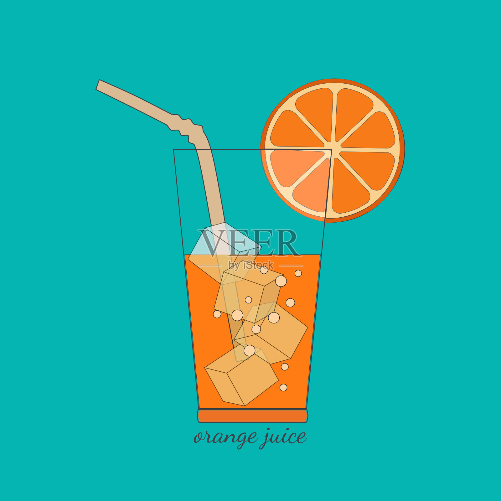柑橘类水果果汁插画图片素材