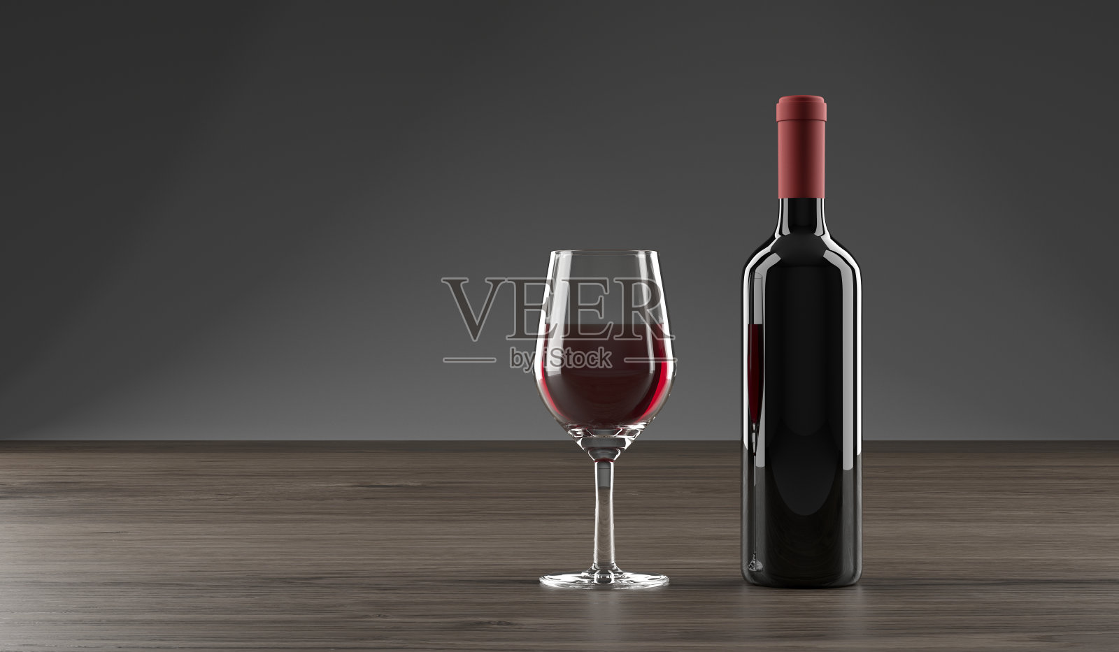 酒瓶和装满葡萄酒的玻璃杯设计元素图片