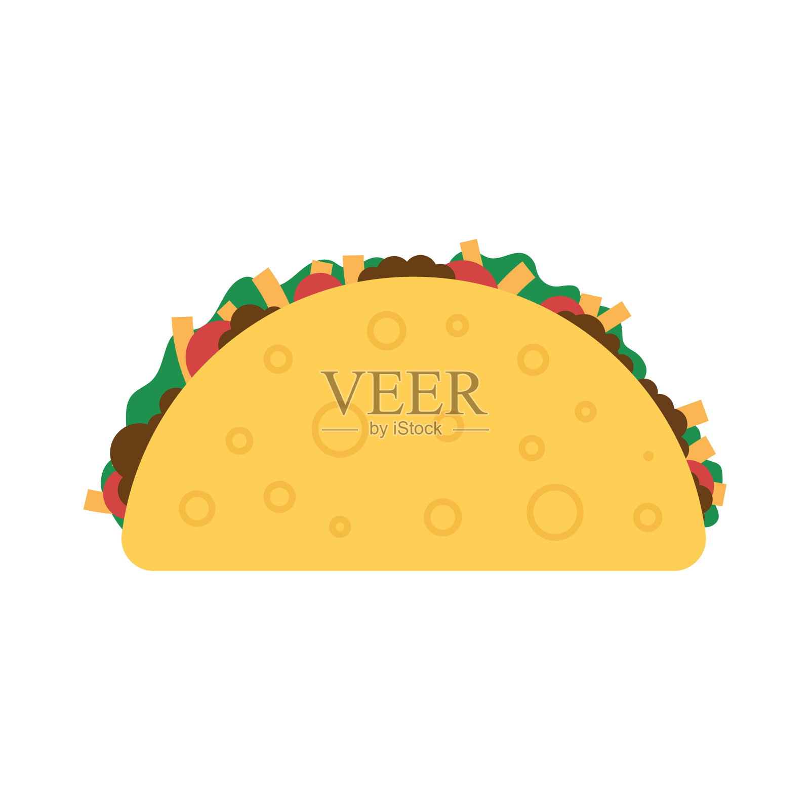 Taco墨西哥食物。插画图片素材