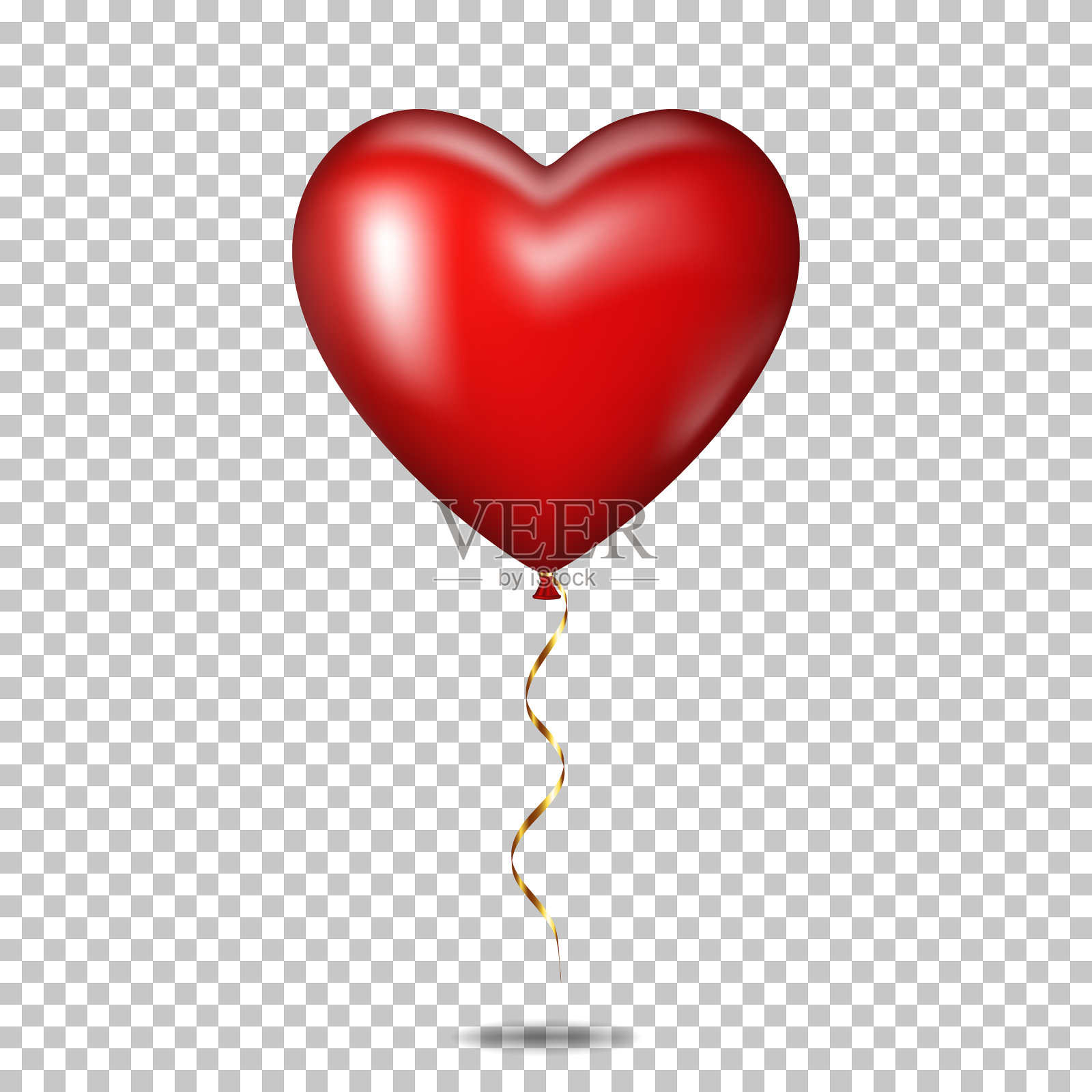 心脏气球红色，孤立。插画图片素材
