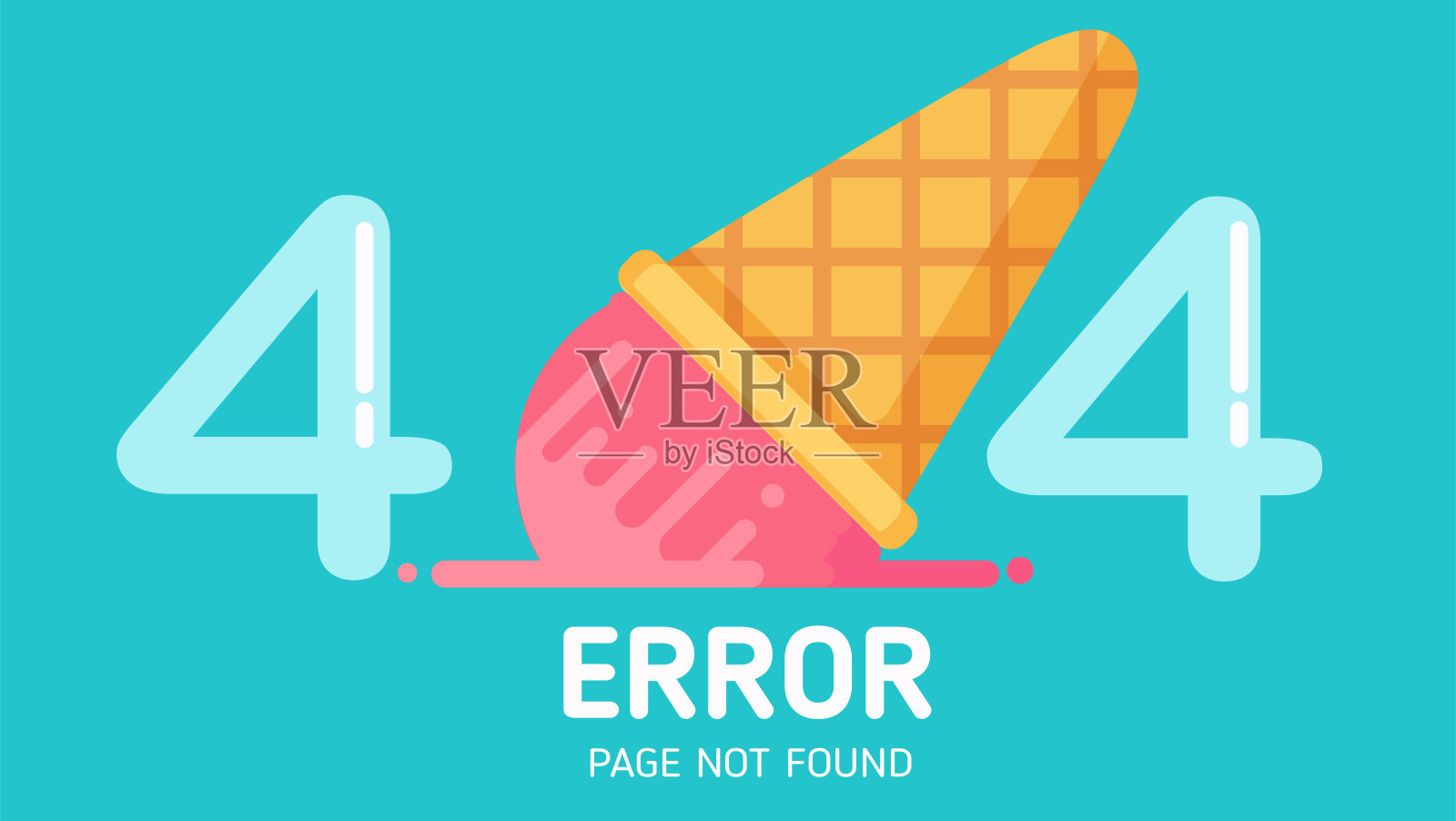 404冰激凌掉落错误页面没有找到矢量蜡笔设计元素图片