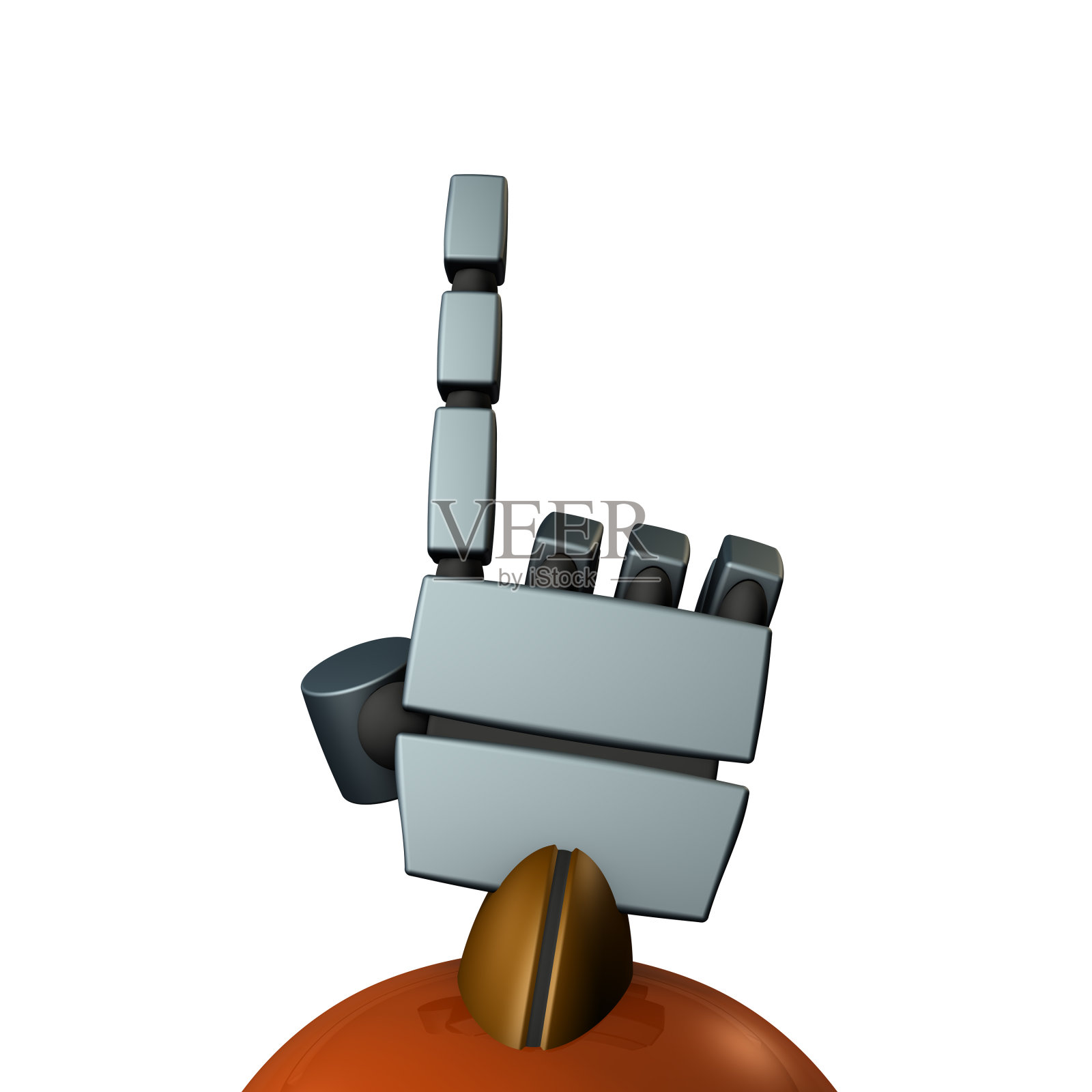 机器人的右手。它竖着食指。设计元素图片