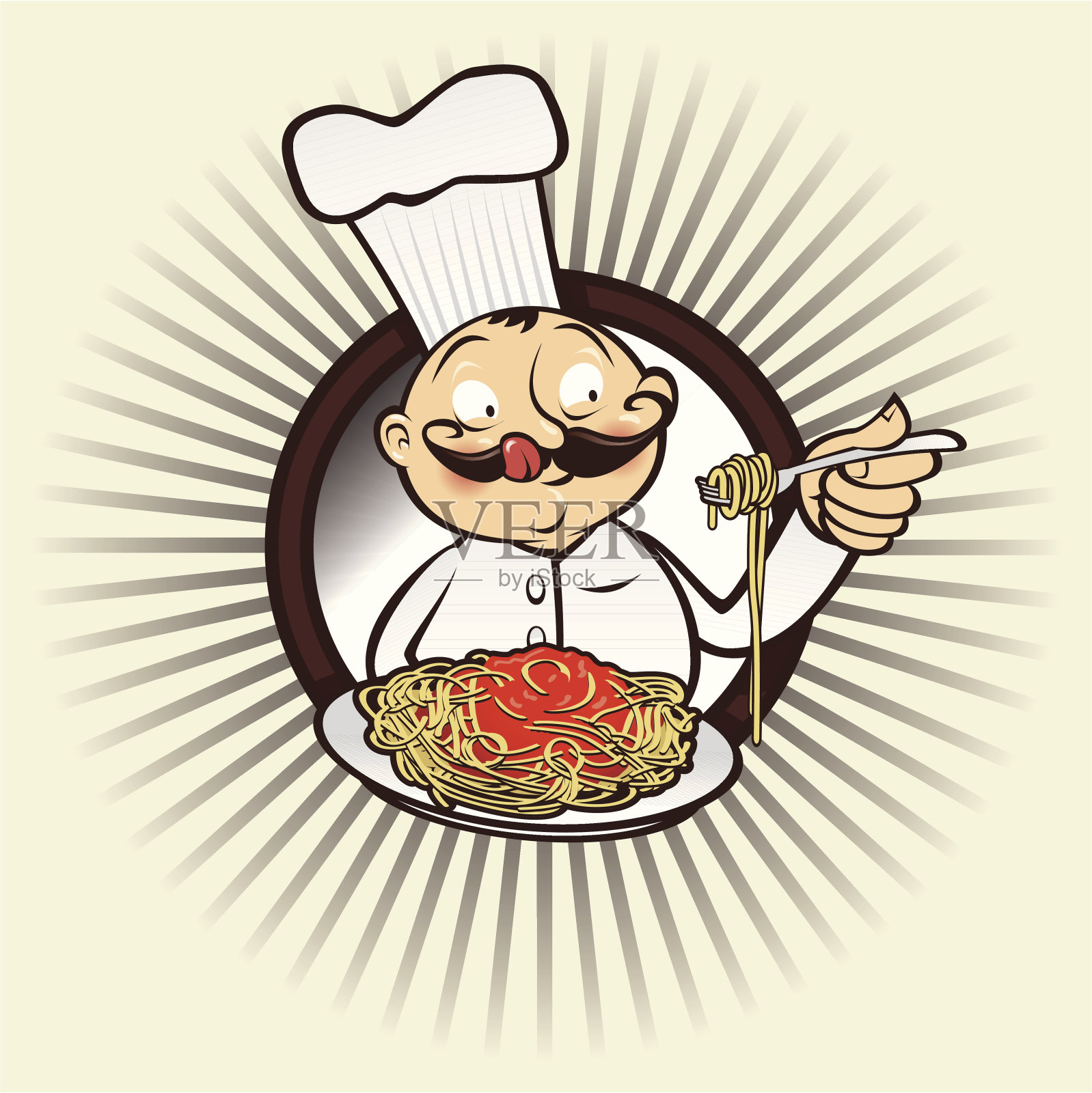 厨师yumm意大利面插画图片素材